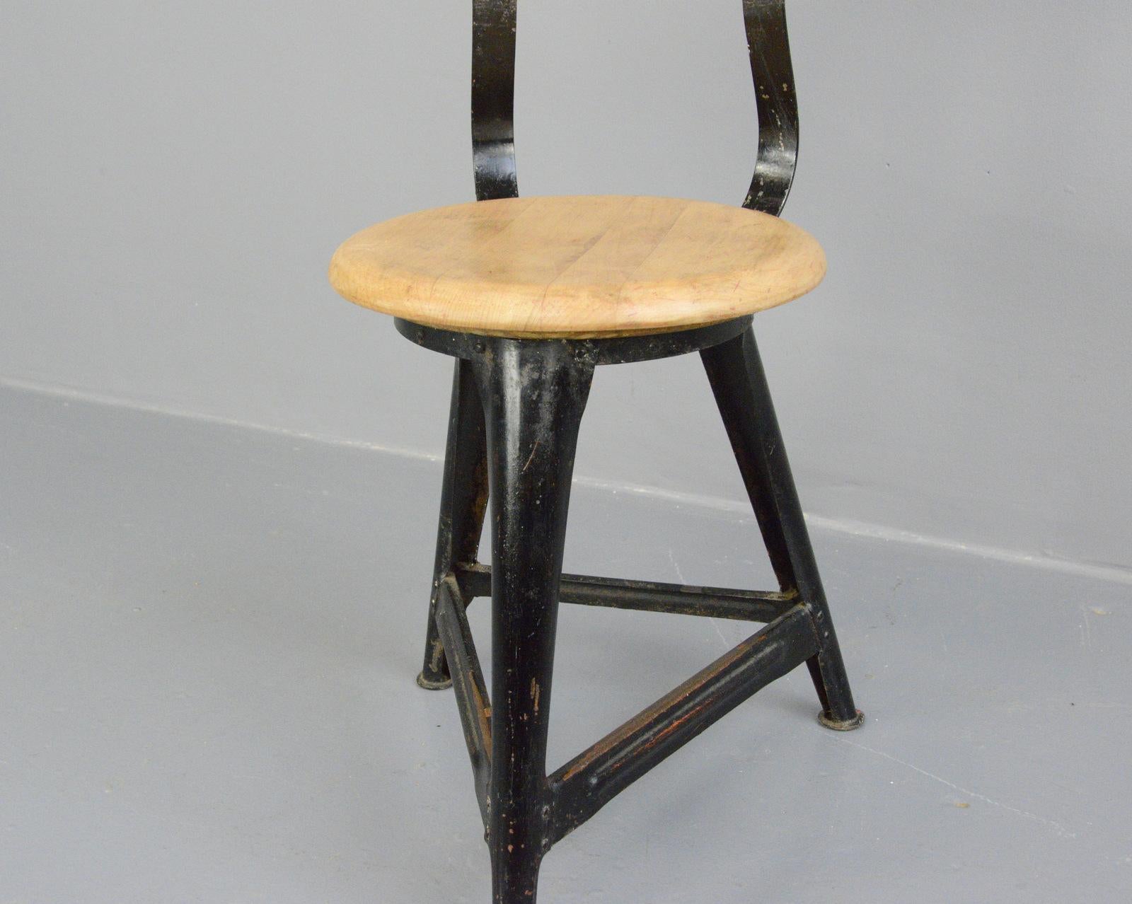 Mid-20th Century Industrial Work Stools by Ama, circa 1930s For Sale