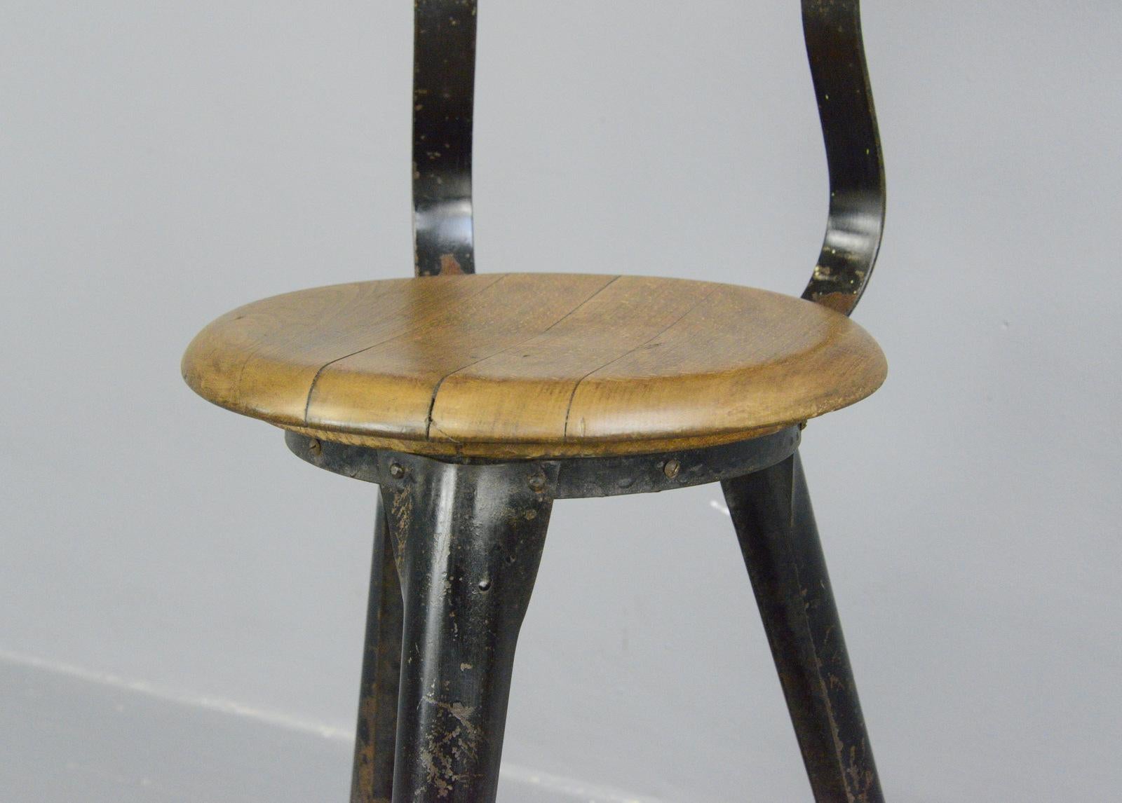 Industrial Work Stools by Ama, circa 1930s In Good Condition For Sale In Gloucester, GB