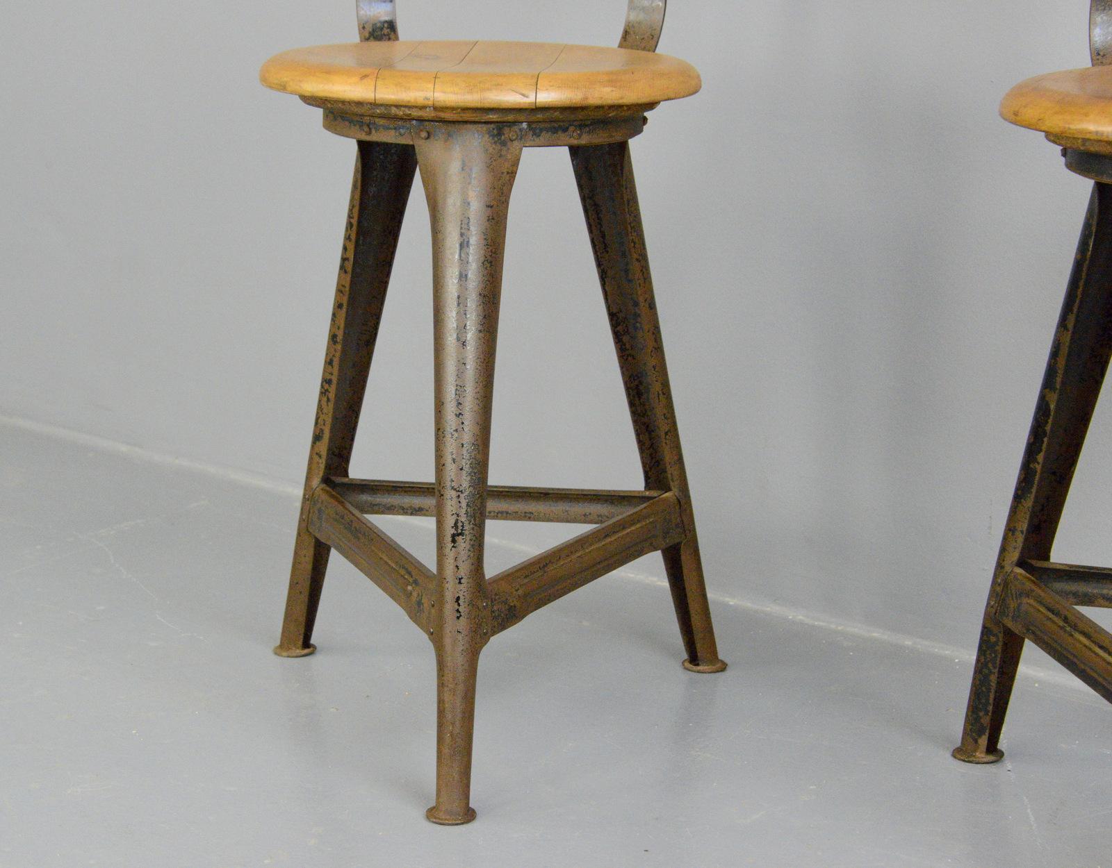 Mid-20th Century Industrial Work Stools by Ama, circa 1930s