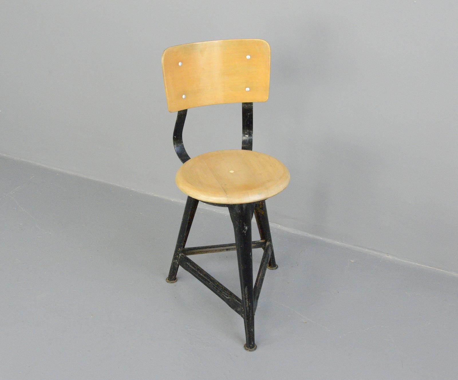 Industrial Work Stools by Ama, circa 1930s For Sale 2