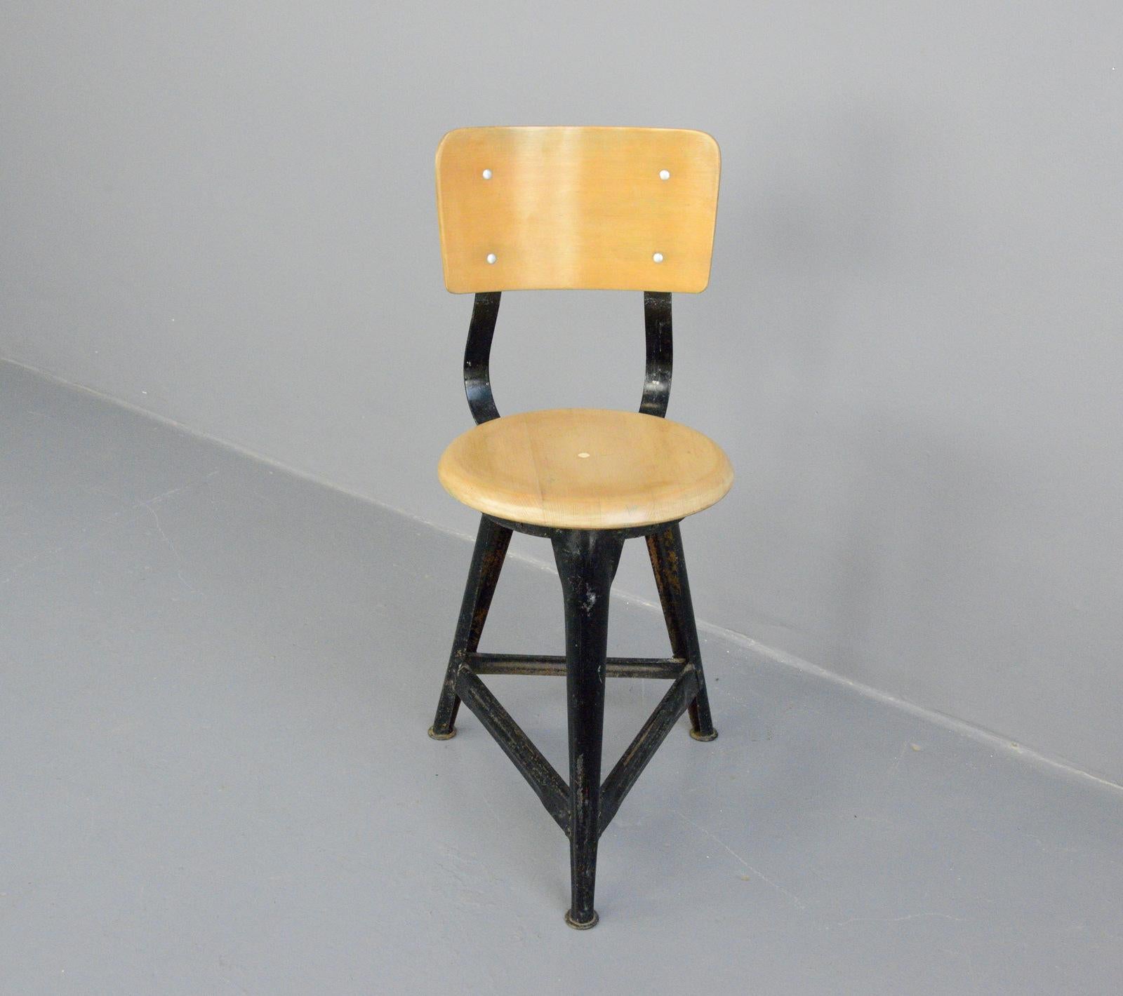 Industrial Work Stools by Ama, circa 1930s For Sale 3