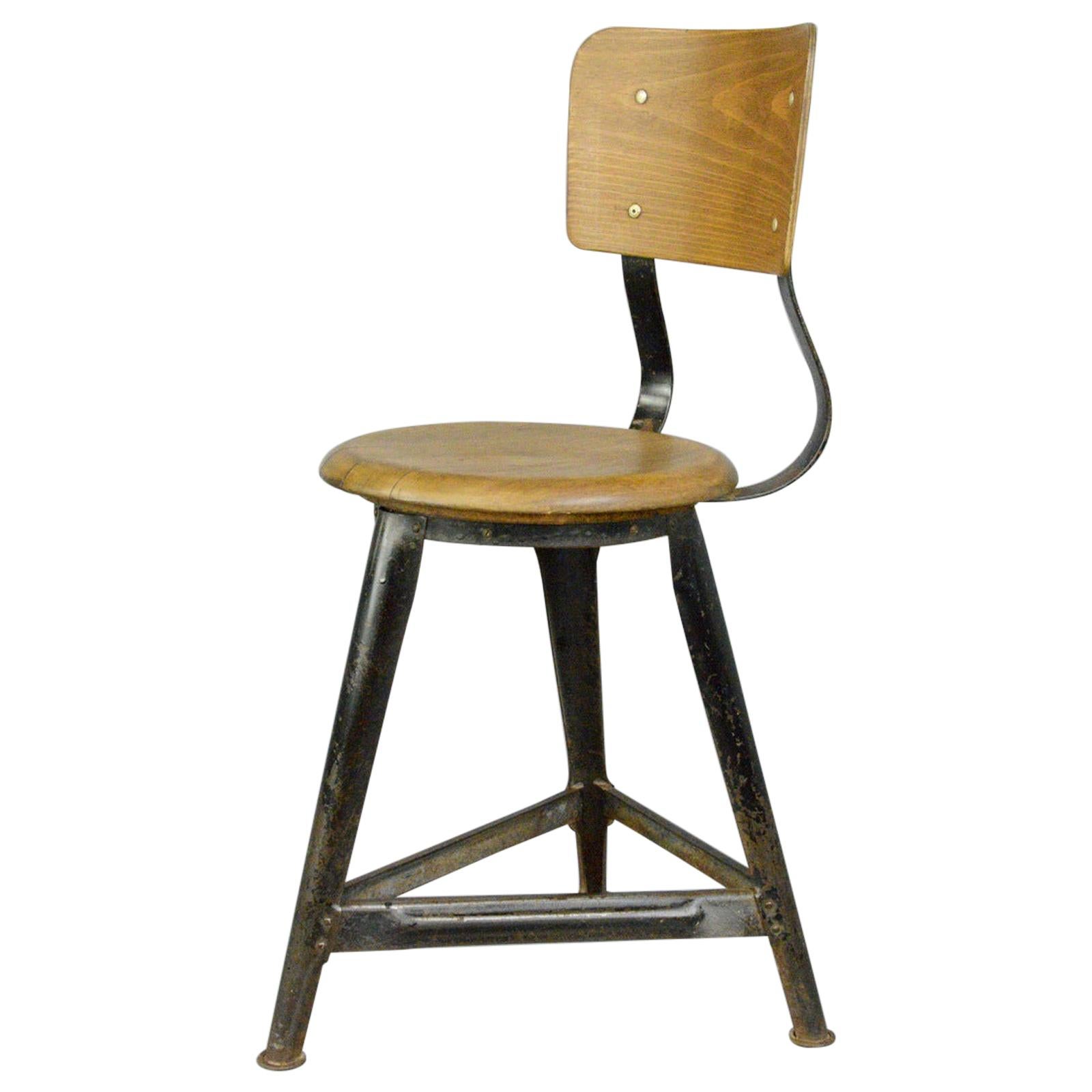Industrial Work Stools by Ama, circa 1930s For Sale