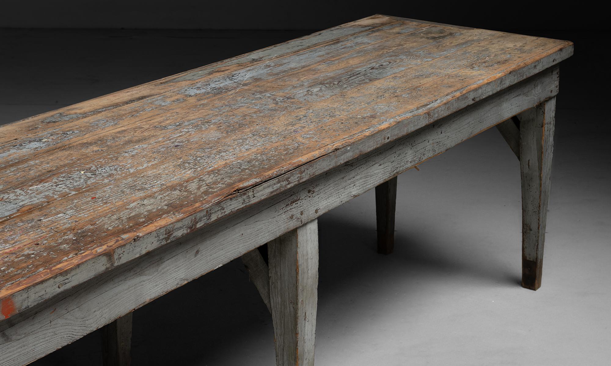 Industrial Work Table, America circa 1930 In Good Condition For Sale In Culver City, CA