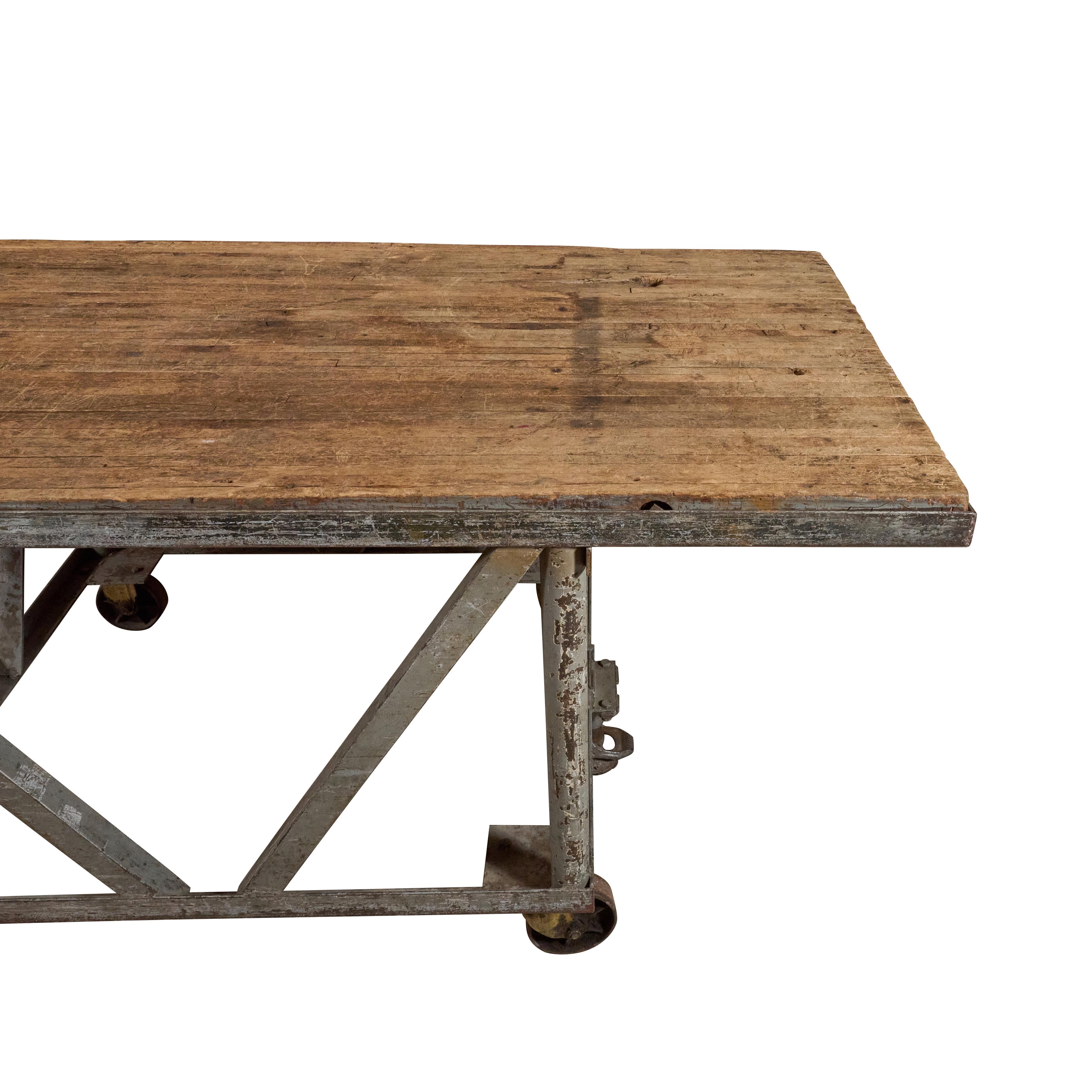 wood work table with wheels