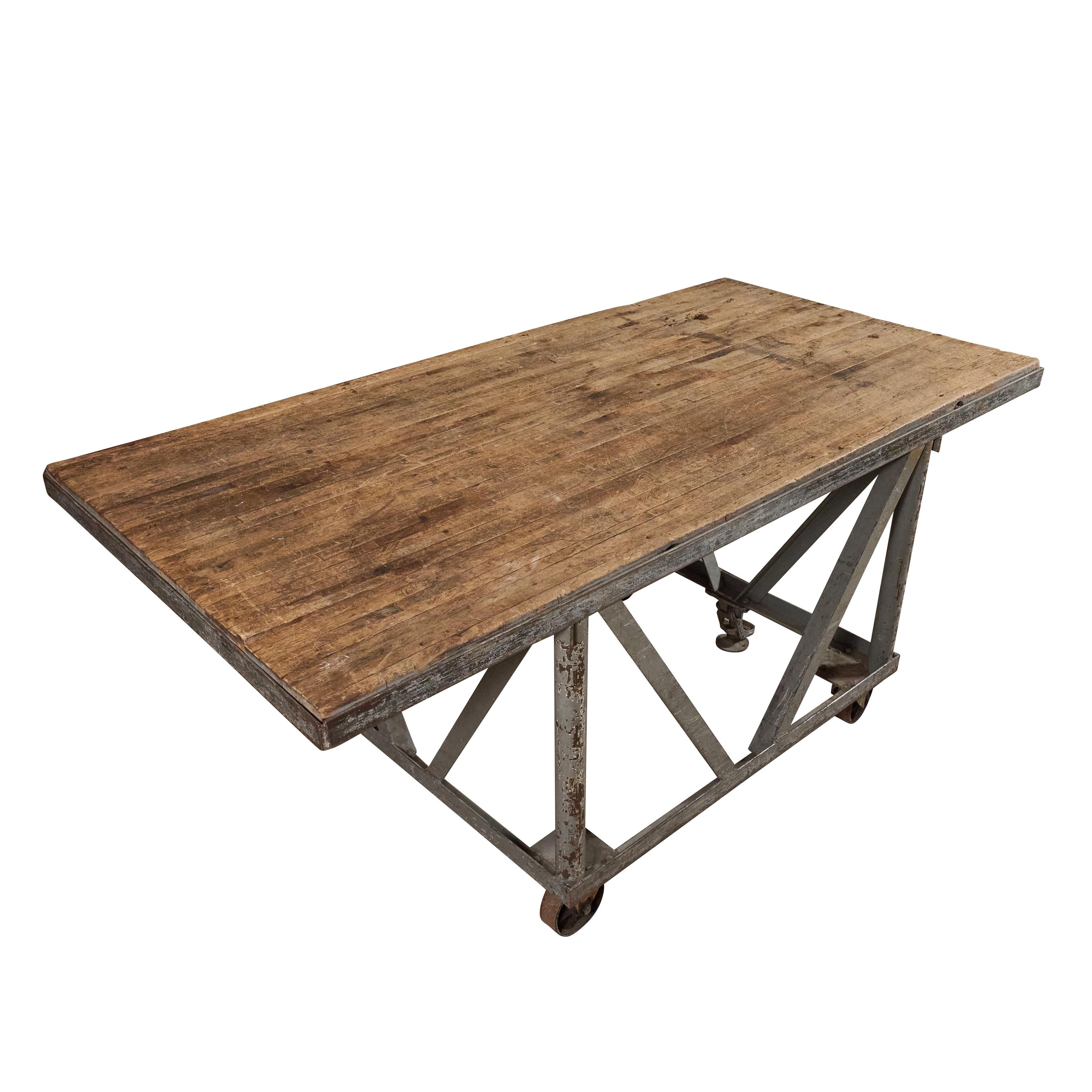 Industrial Work Table In Good Condition For Sale In Chicago, IL