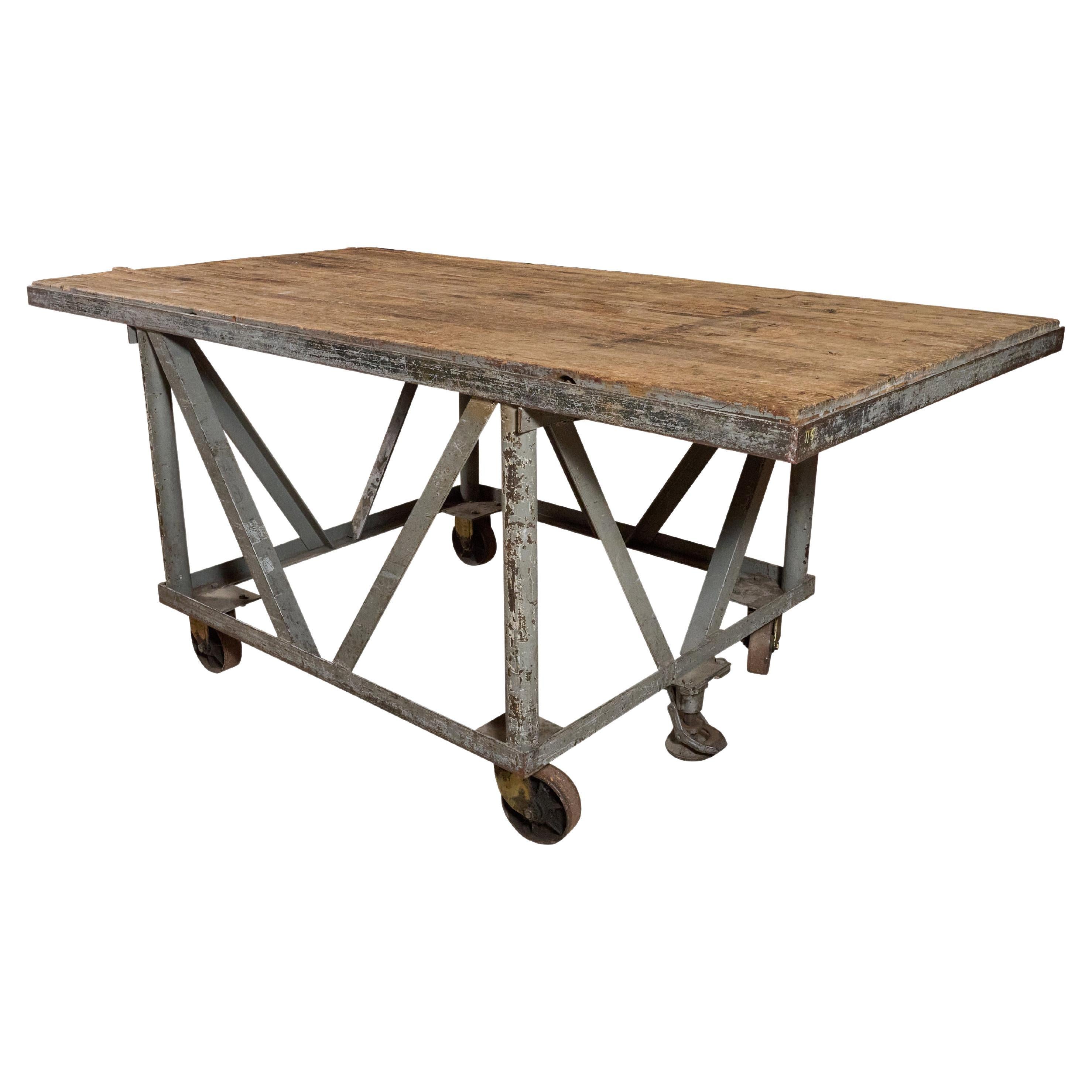Industrial Work Table For Sale