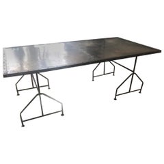 Used Industrial Work Table/Play Table/Desk Created with Steel Door