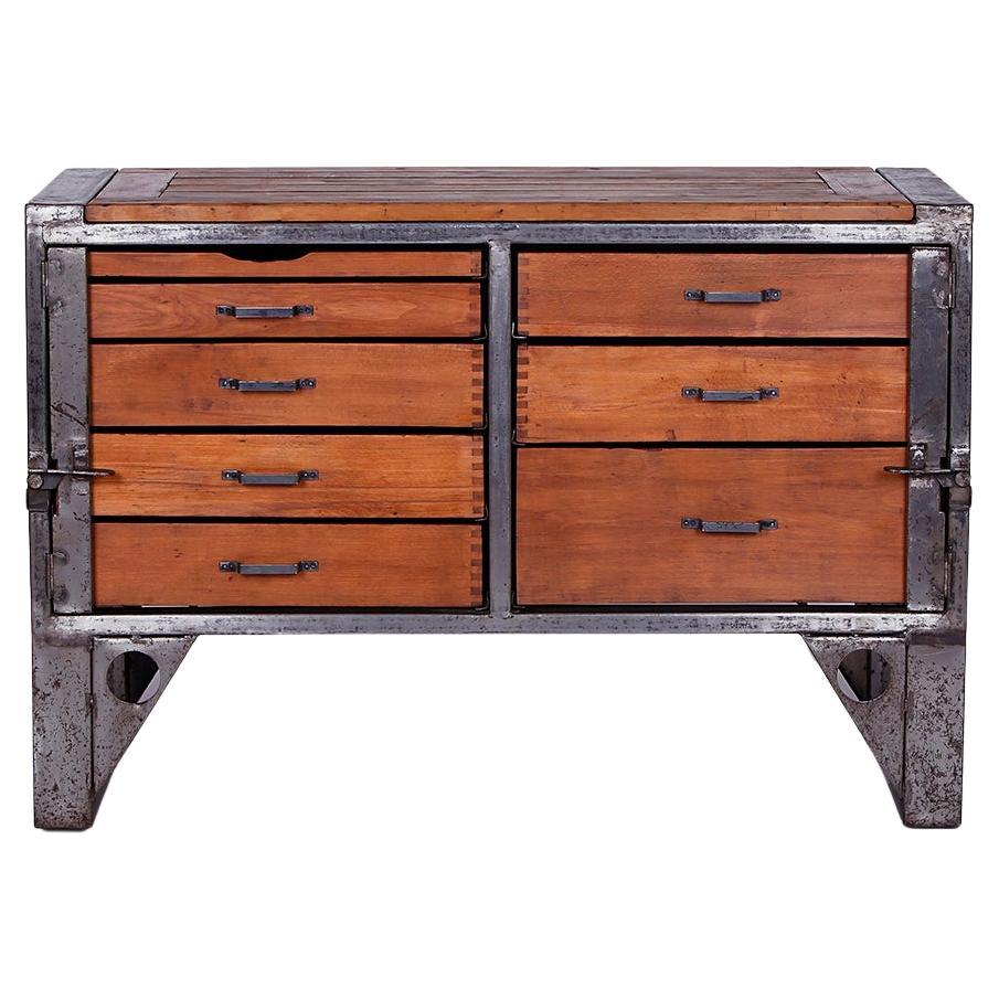 Industrial Workbench Worktable Table Sideboard from the 1940s For Sale