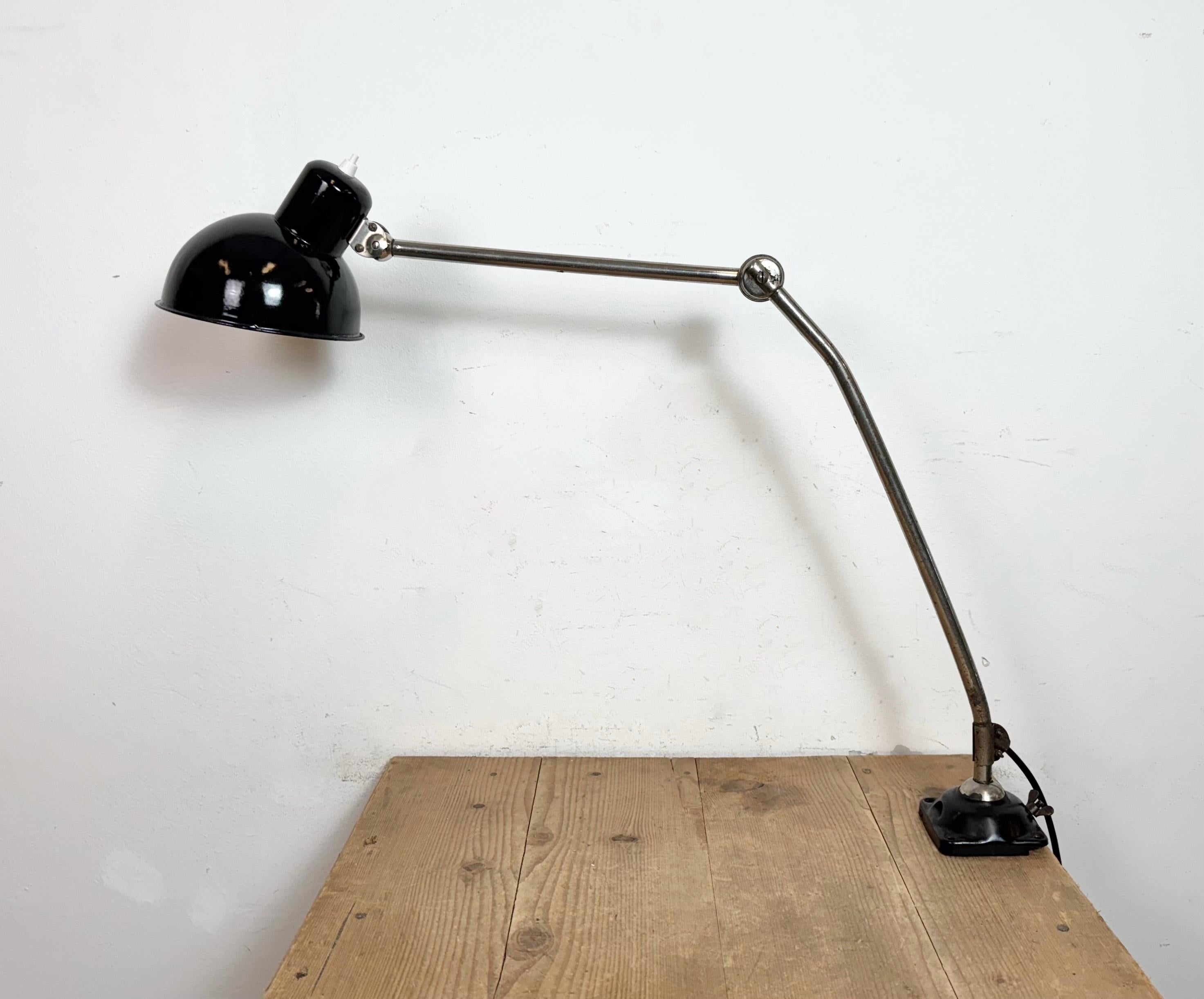 Ceco Lampada da scrivania in smalto nero da officina industriale, anni '50 in vendita
