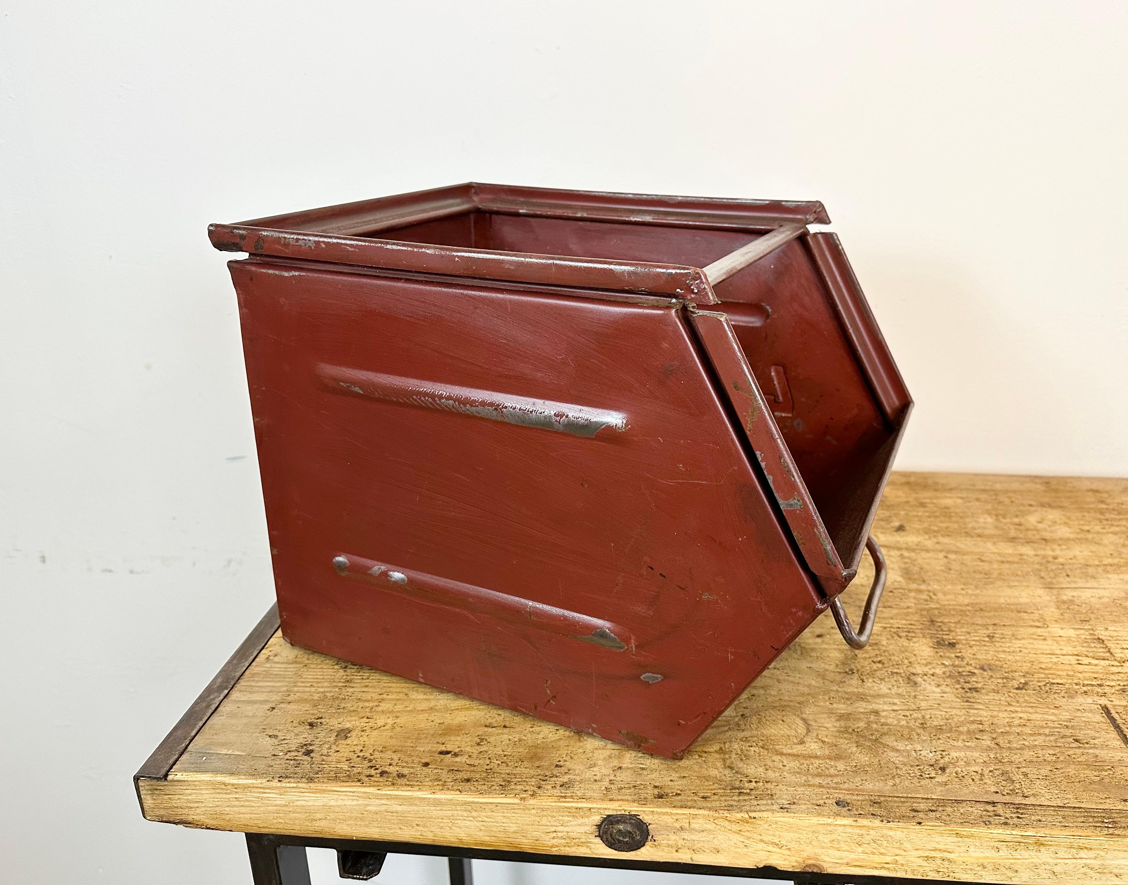 Industrial Worktable with Three Iron Drawers, 1960s For Sale 8
