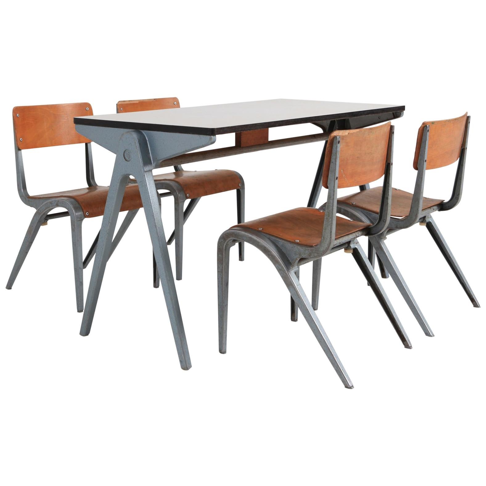 Industrial Writing Desk Table with Chairs for Kids by James Leonard for Esavian
