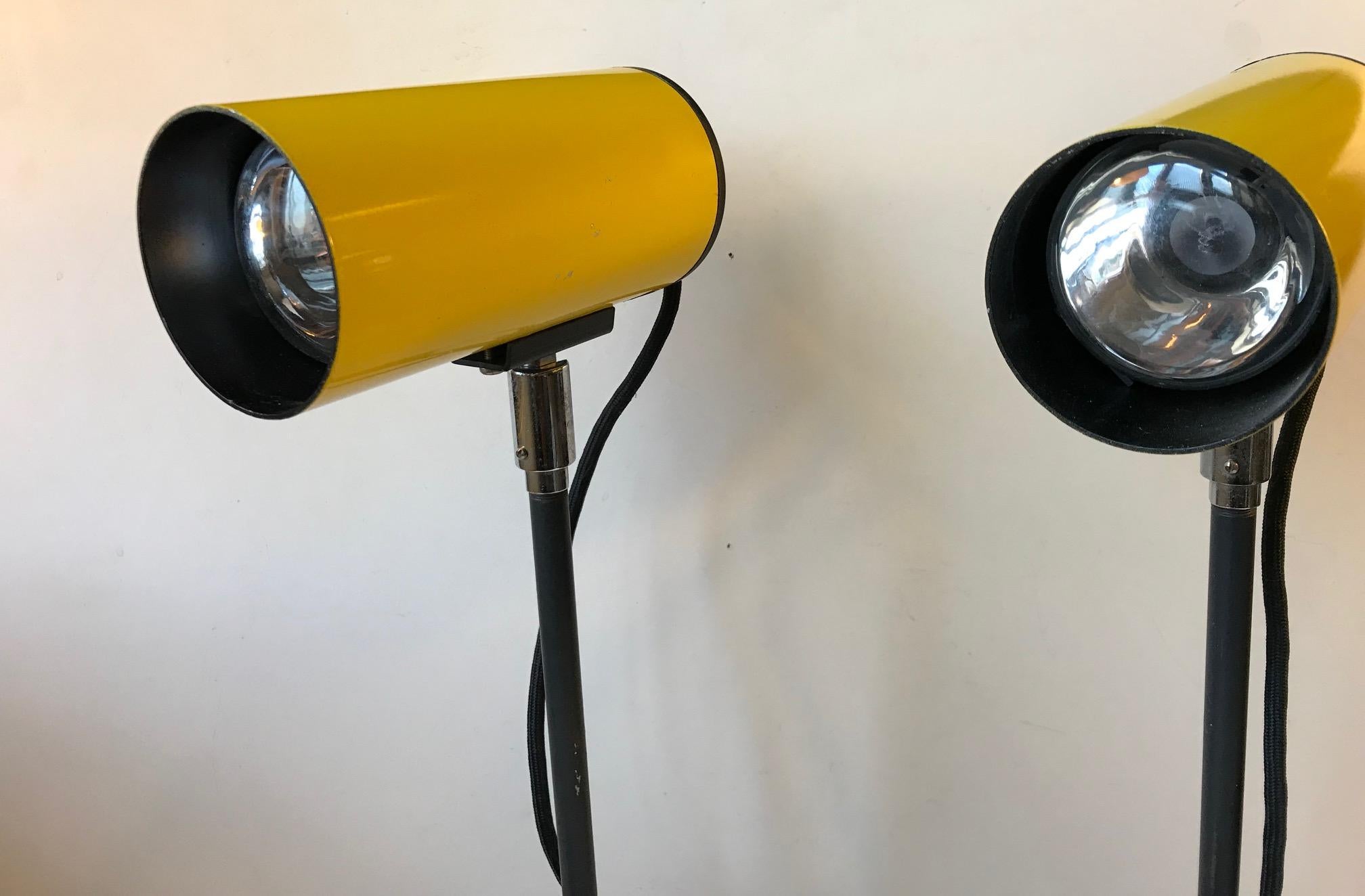 Industrial Yellow Clam Spotlights, Sconces from Lübcke, 1970s, Set of 2 4