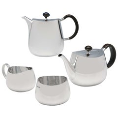 Retro Industrialist Design 'Pride Pattern' Sterling Silver Tea Set, David Mellor, 1967