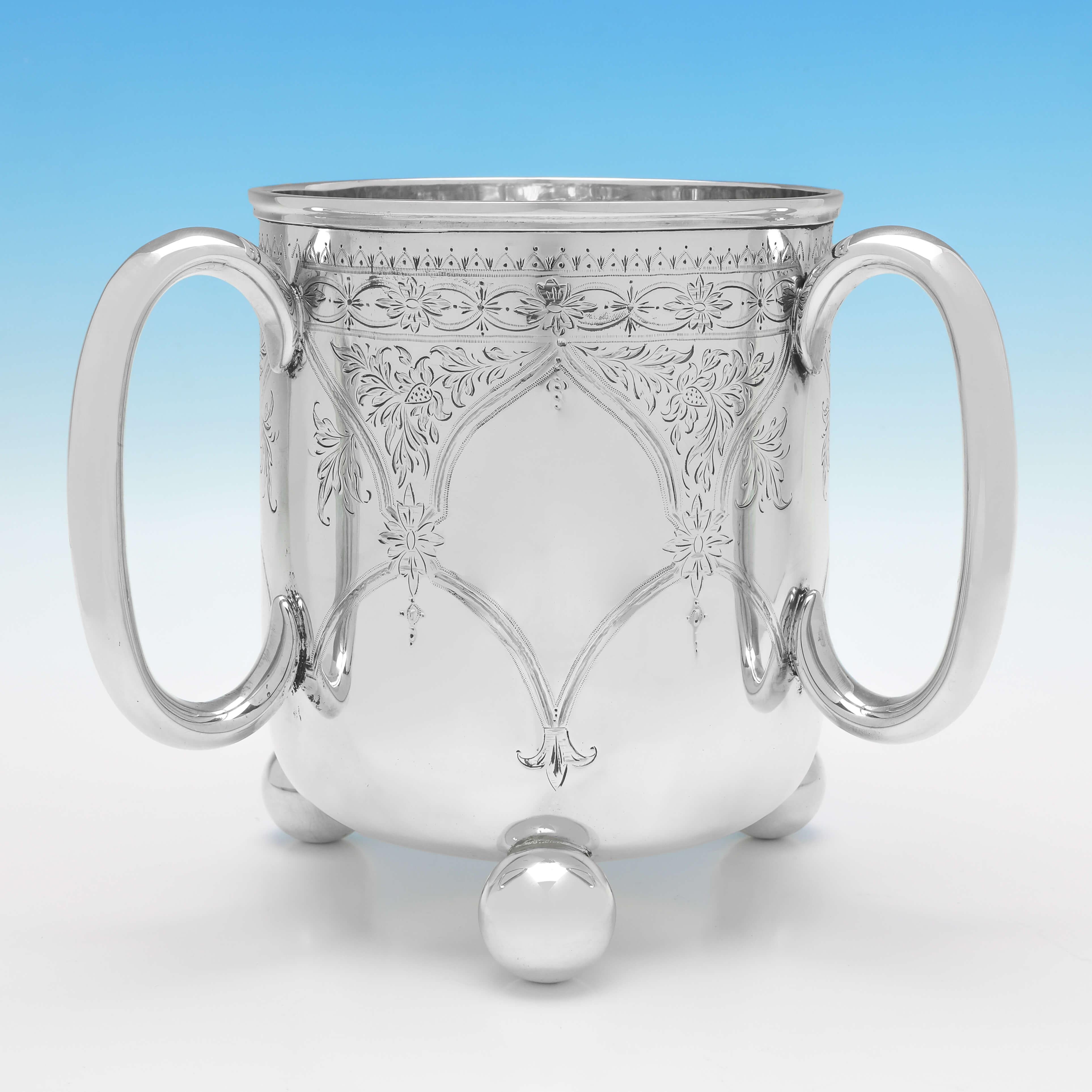 English Industrialist Design Victorian Sterling Silver Cup or Wine Cooler, London, 1881 For Sale