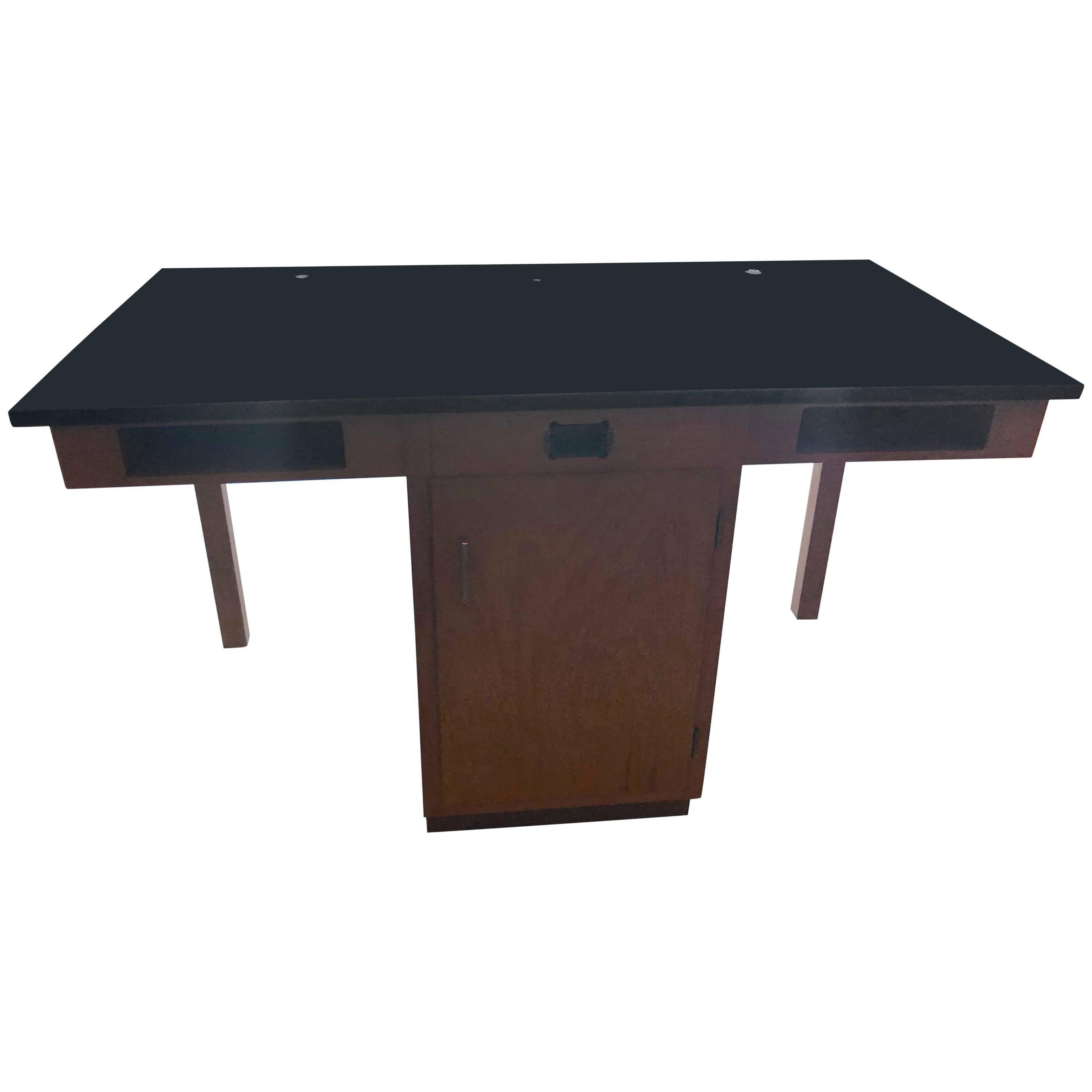 Industrial/Lab Table from Chemistry Lab in Midwestern High School; 5 available For Sale