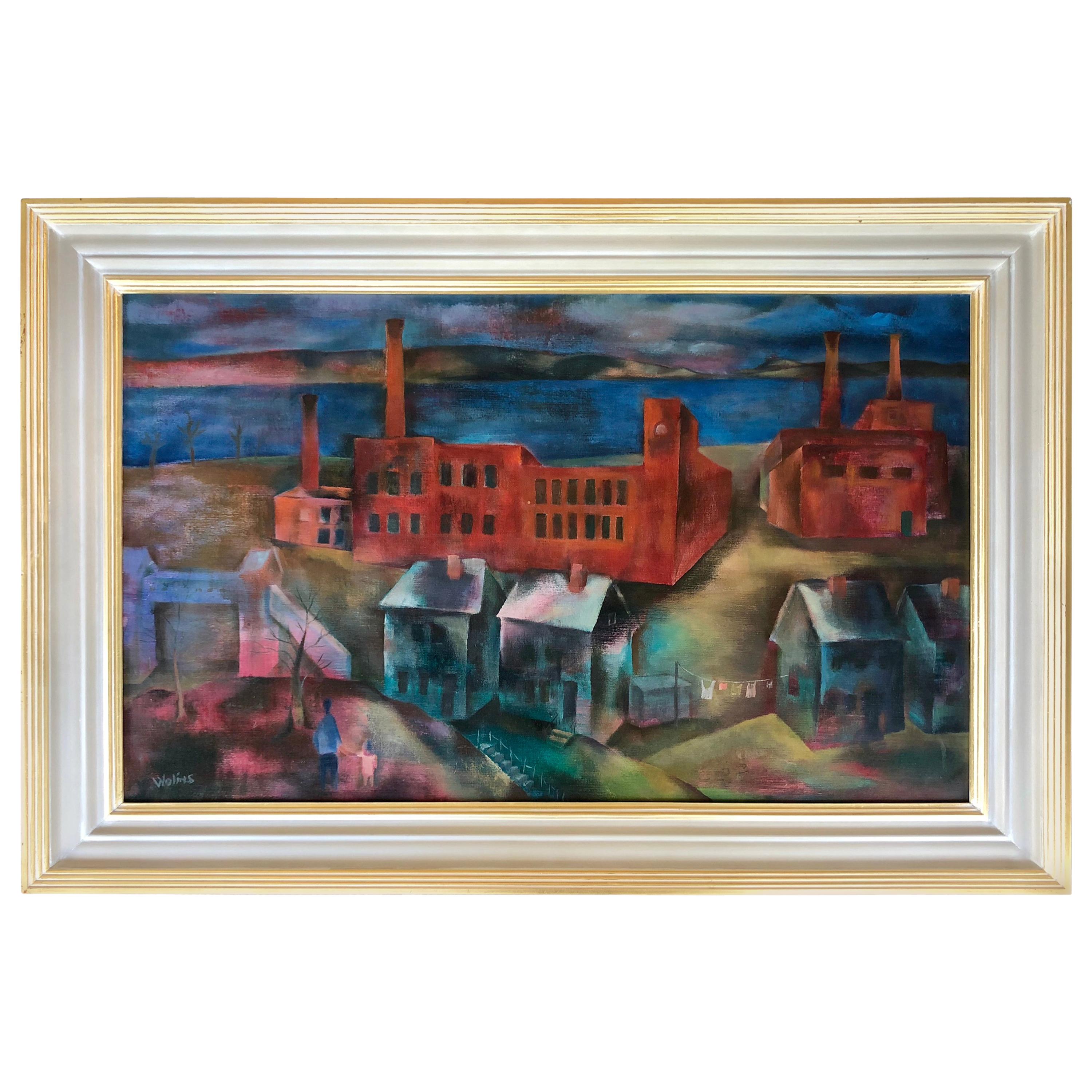 "Industry Along the River" by Joseph Wolins For Sale