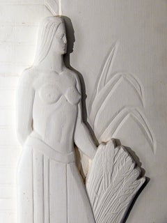 "Industry" and "Commerce, " Pair of Fabulous WPA Allegorical Panels with Nudes