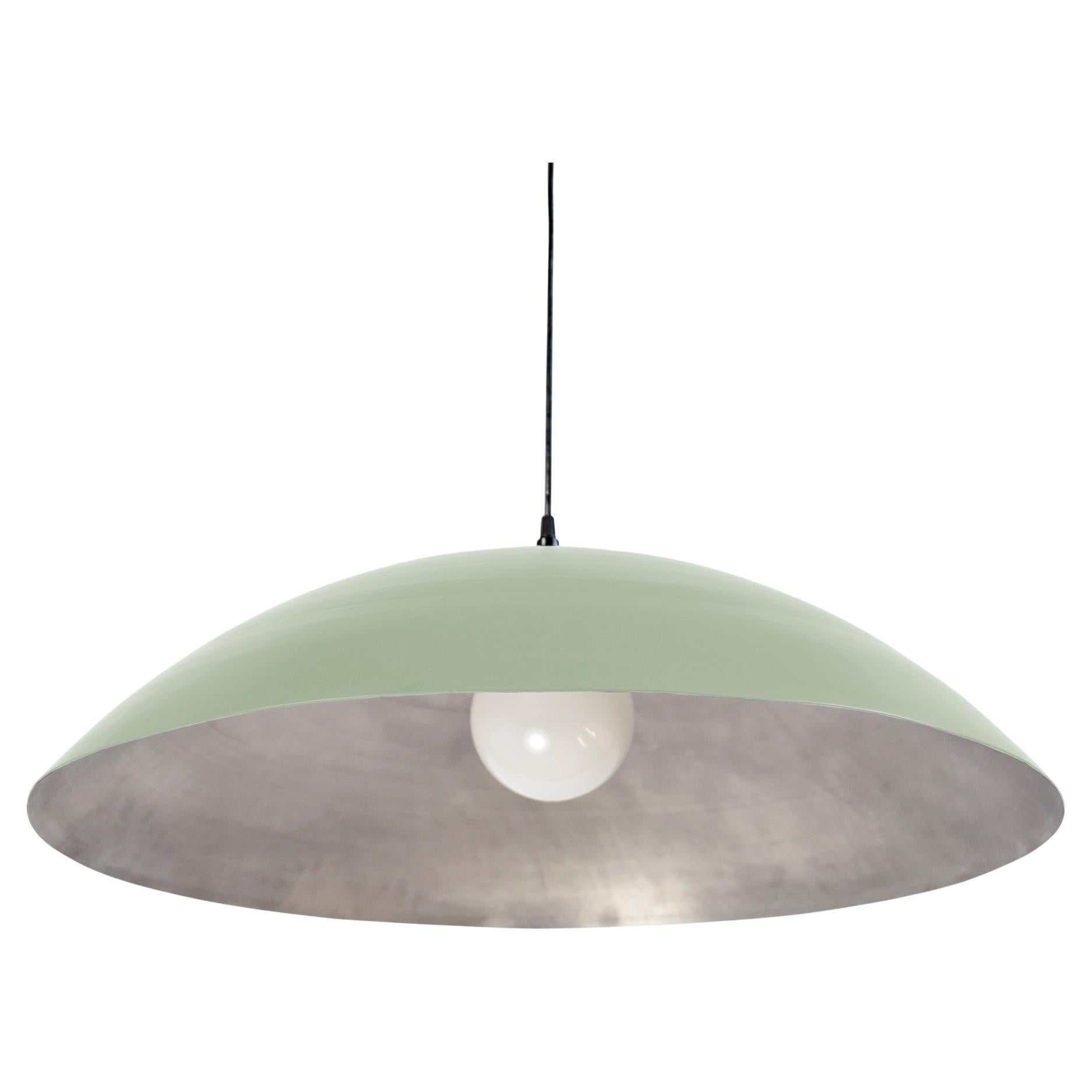 Customizable Oversized Pendant by RESEARCH Lighting, Aspen Green & Silver, MTO For Sale