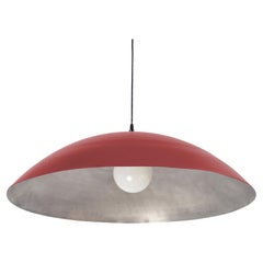 Industry Pendant by RESEARCH Lighting, Colonial Red & Silver, Made to Order
