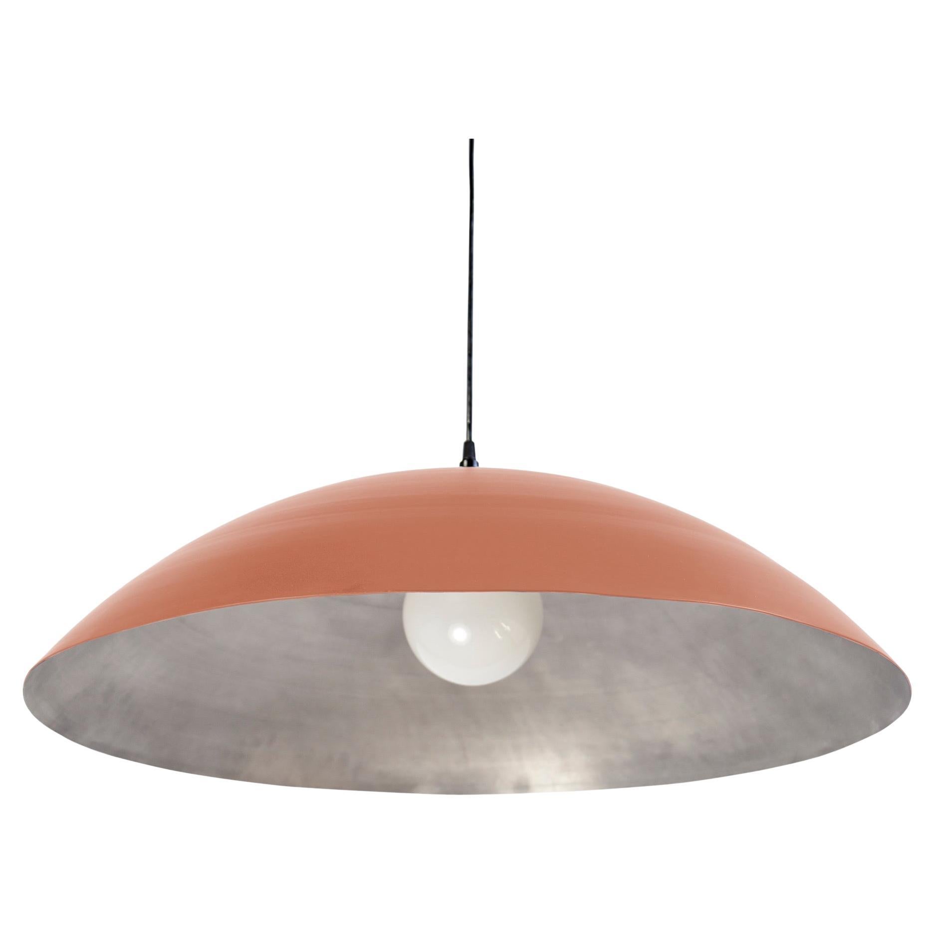 Customizable Oversized Pendant by RESEARCH Lighting, Terracotta & Silver, MTO