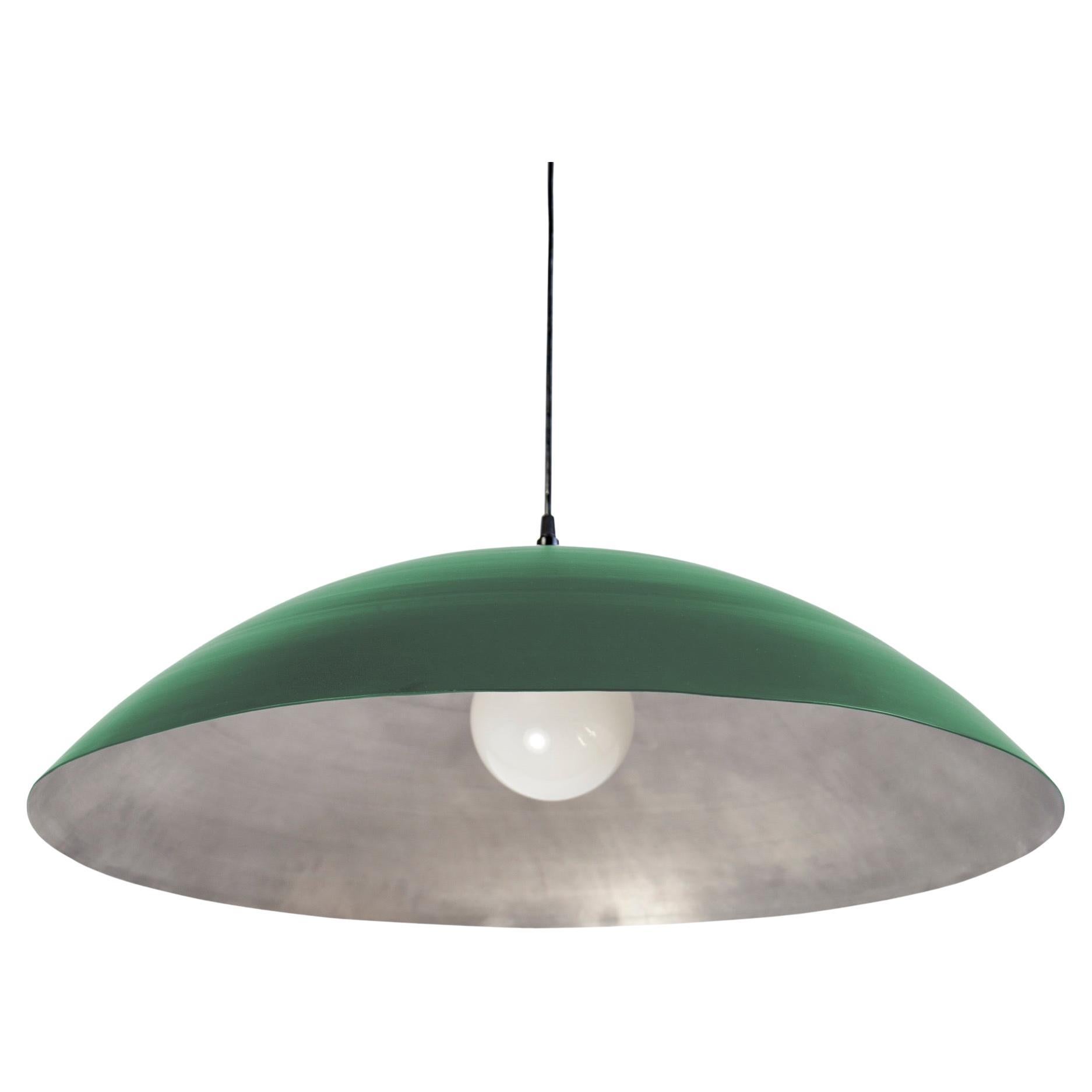 Customizable Oversized Pendant by RESEARCH Lighting, Vine Green & Silver, MTO For Sale