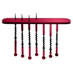Table console contemporaine et personnalisable "Indy" rouge par Luísa Peixoto Design