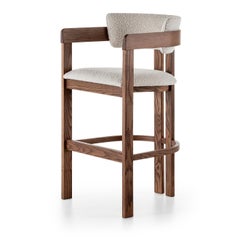 Ines Ash Wood with Upholstered Seat Bar Stoo