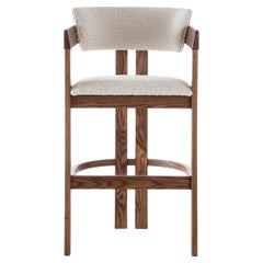 Ines Ash Wood with Upholstered Seat Bar Stoo