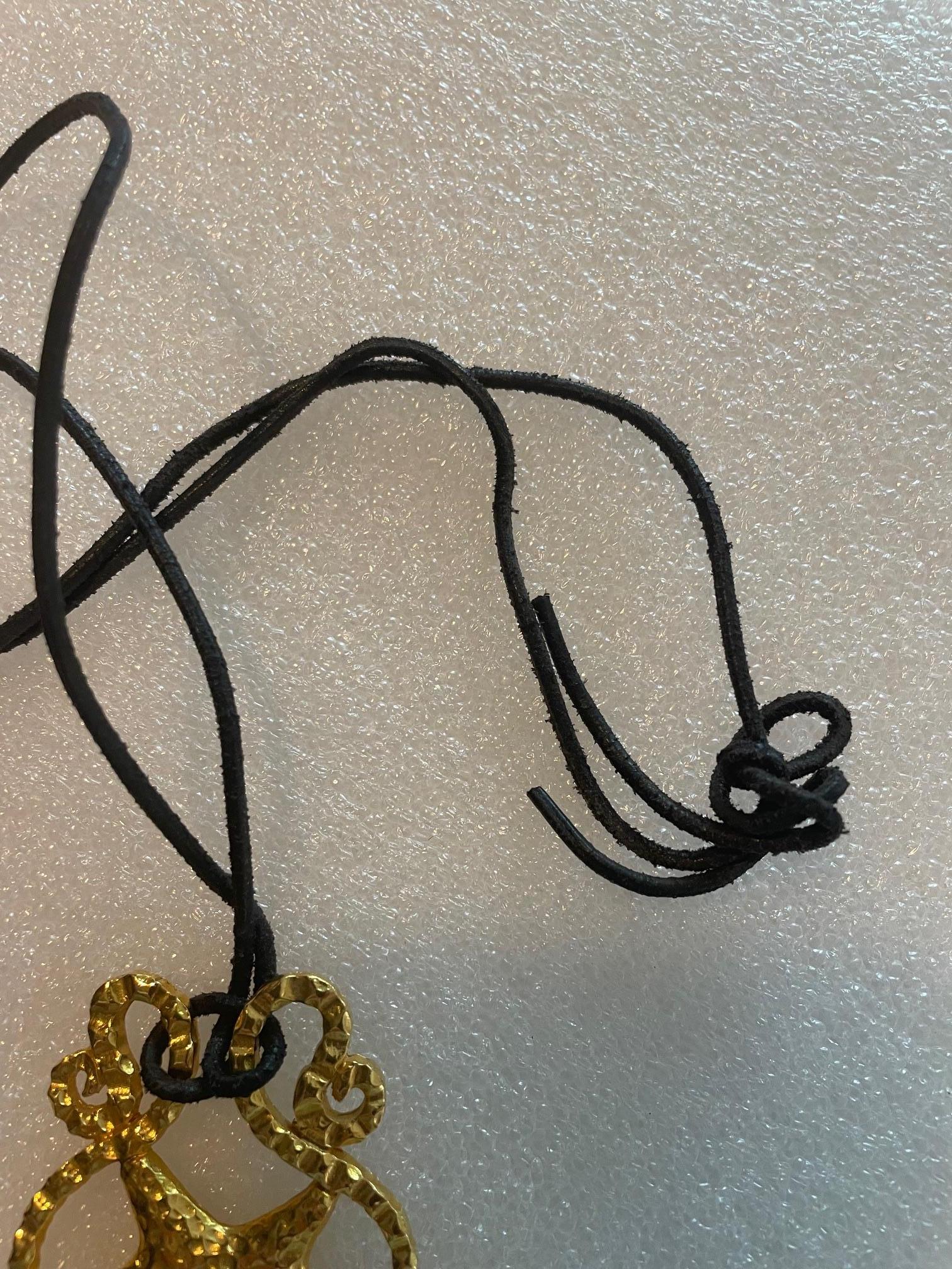 Mid-Century Modern Collier Ines de la Fressange en métal doré en vente