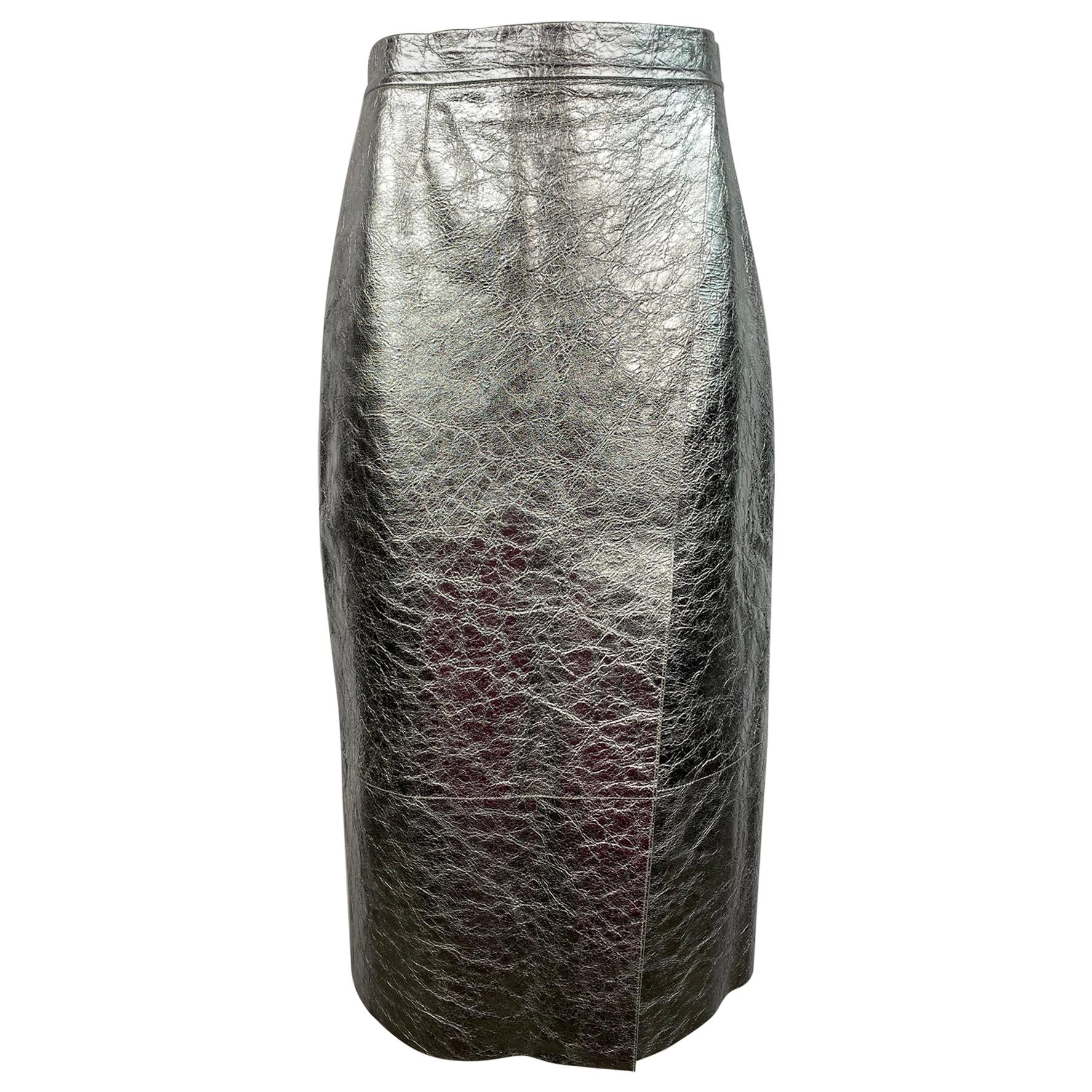 Silver Leather Skirt | lupon.gov.ph