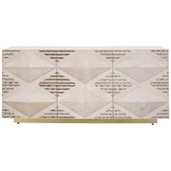 Ines Snake Buffet Cabinet, 50% Deposit Modern Bleached Oak Cabinet
