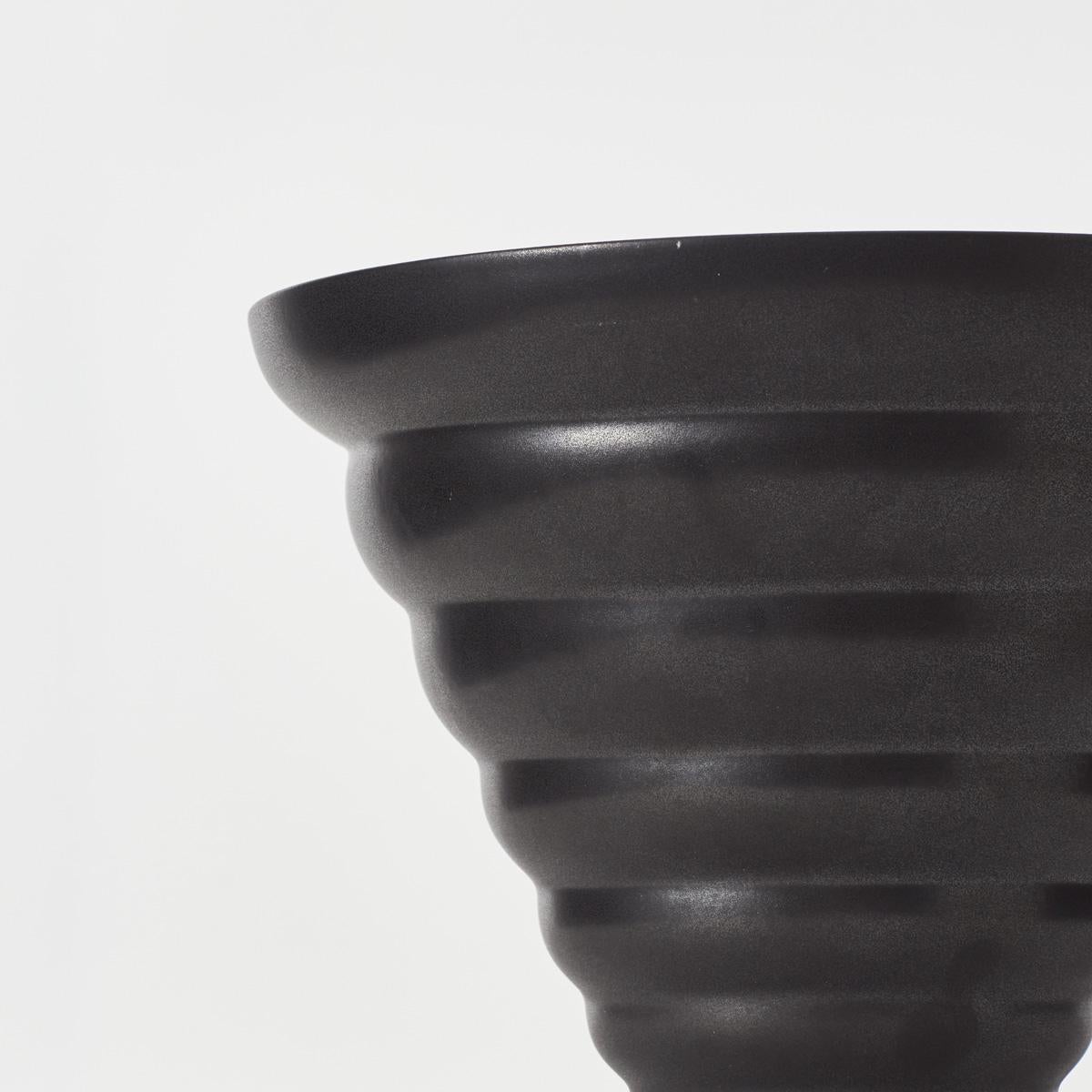 Ines Van der Sluis Black Ceramic Bowl for Designum / Makkum, Netherlands, 1985 In Good Condition In London, GB