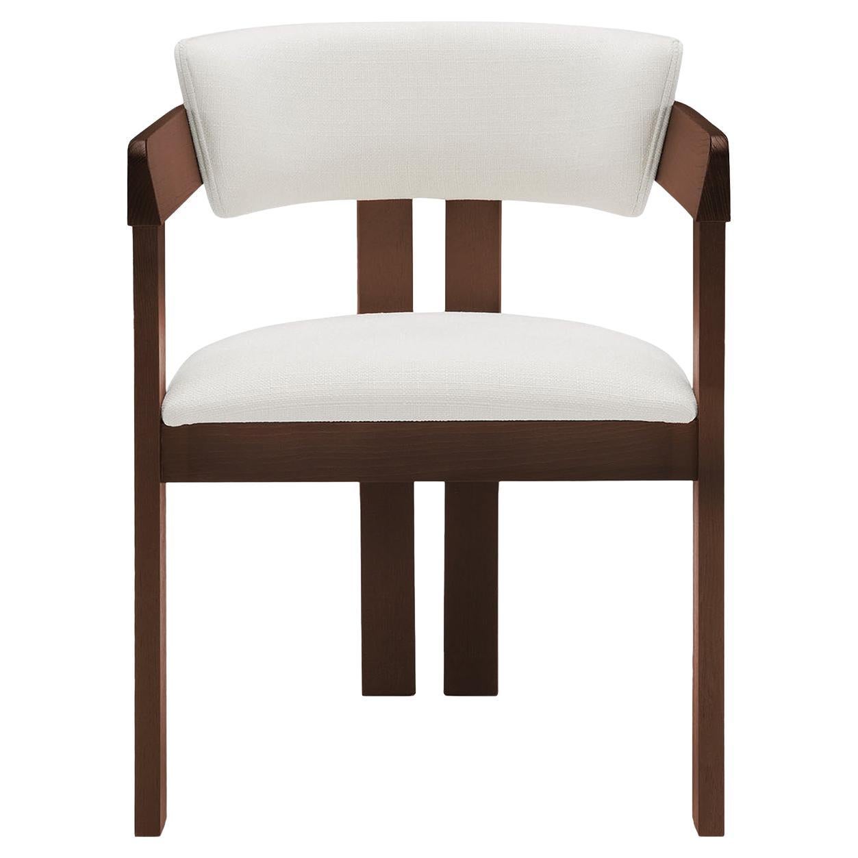 Ines White Chair in Tobacco-Stained Ash Wood by Pacini & Cappellini