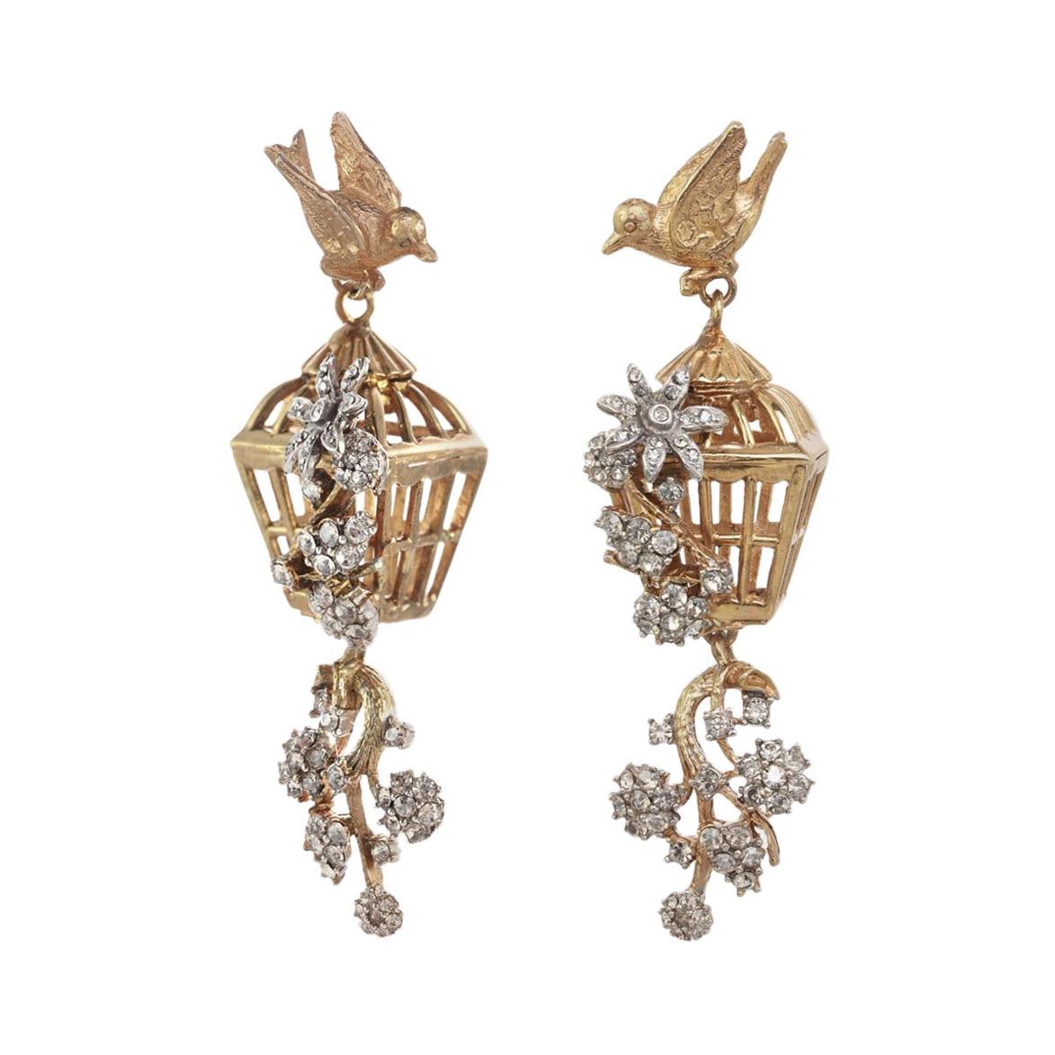 INES x CINER Romantic Birdcage PIERCED Earrings