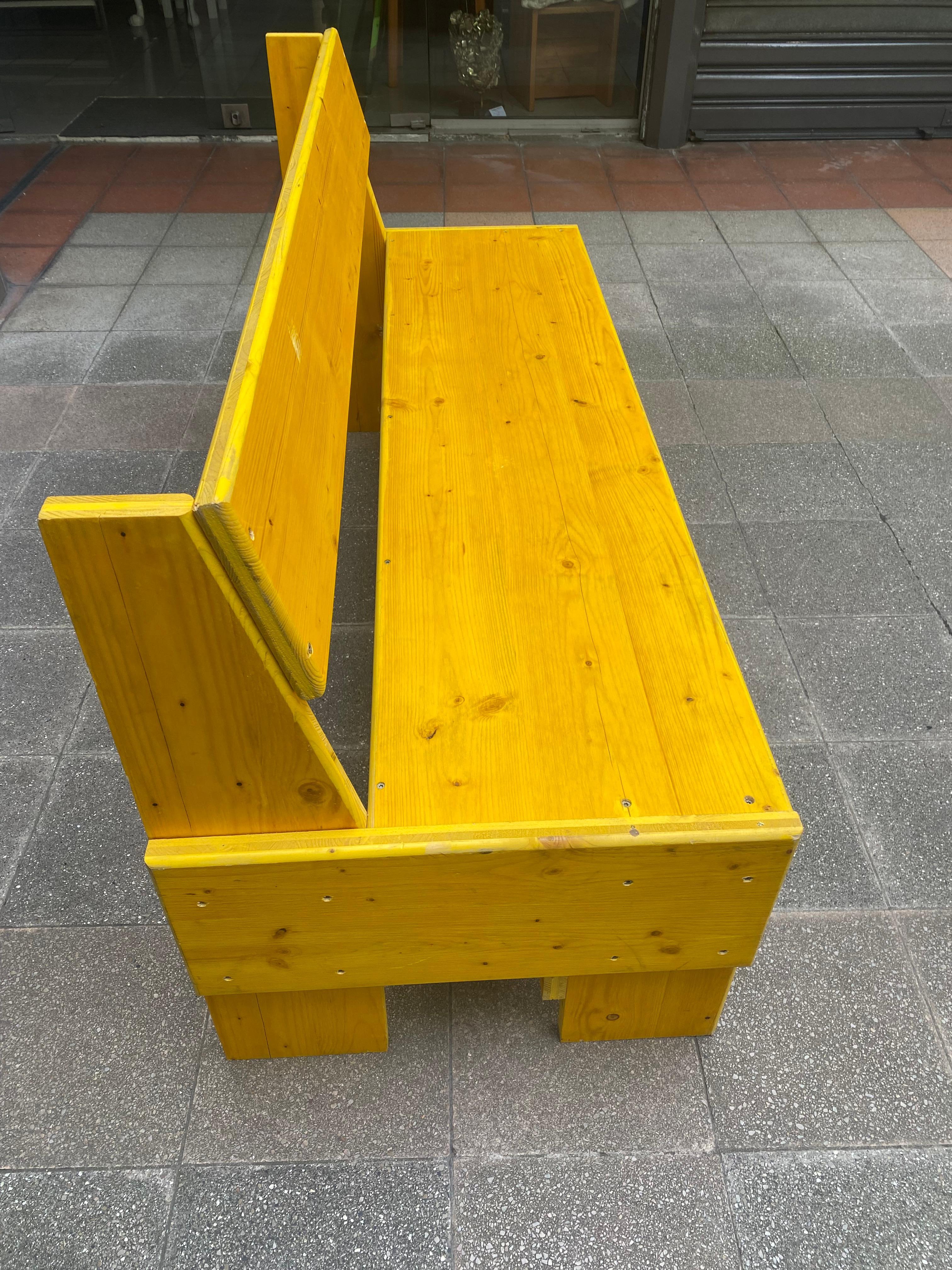 bench with low backrest