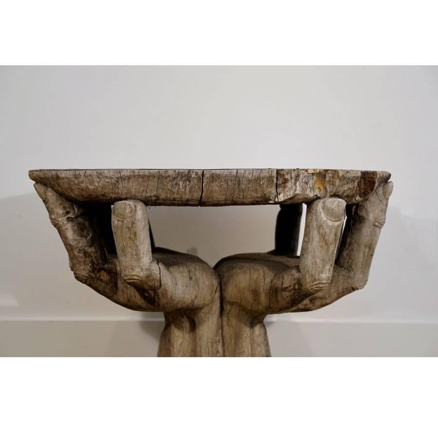 Hand-Carved Inexplicably Beautiful Hand Cocktail Table For Sale