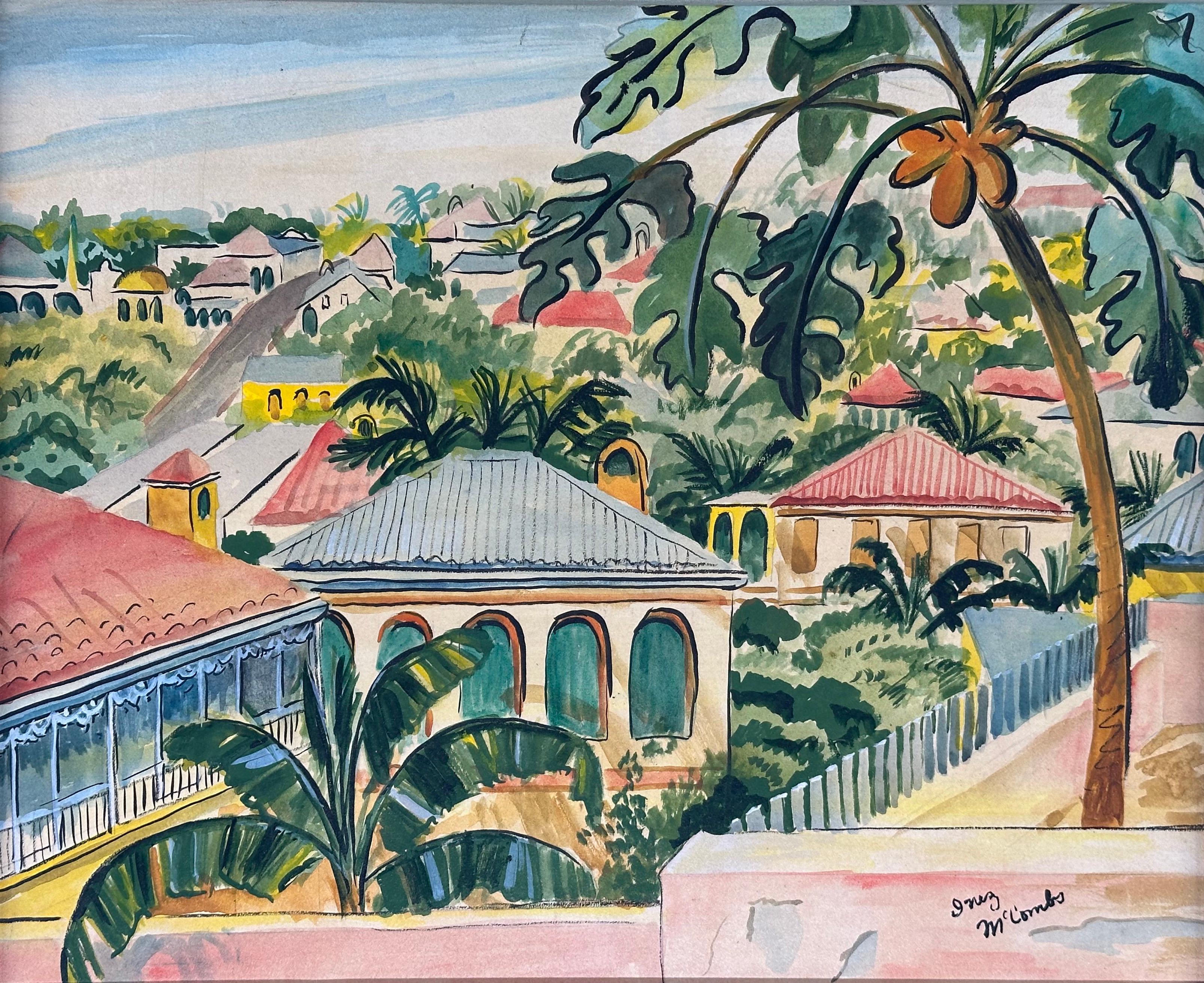Virgin Islands Landscape  - Painting by Inez McCombs