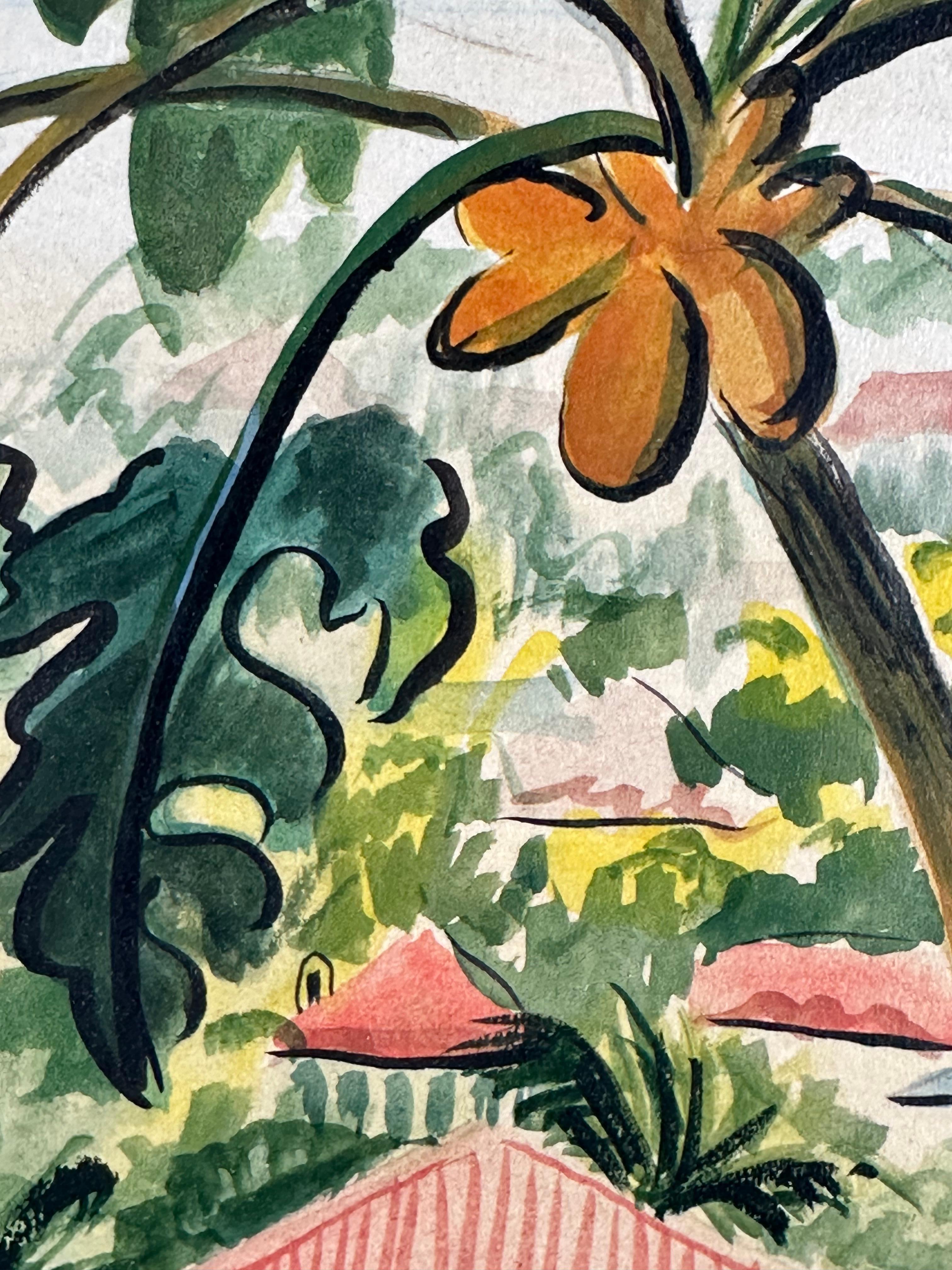 Inez McCombs (1895-1975).

Isole Vergini, 1950 circa.

Alchidica su carta montata su pannello di masonite.

Misura 13 x 16 pollici; 18 x 21 pollici incorniciato.

Firmato in basso a destra. 

La pittrice Inez McCombs, nata a Philadelphia, sapeva