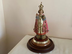 Infant Jesus Prague Covered in 18/14 Kt Gold, Precious Stones, Unique Work of Art