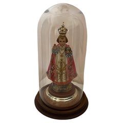 Vintage Infant Jesus Prague Covered in 18/14 Kt Gold, Precious Stones, Unique Work of Art