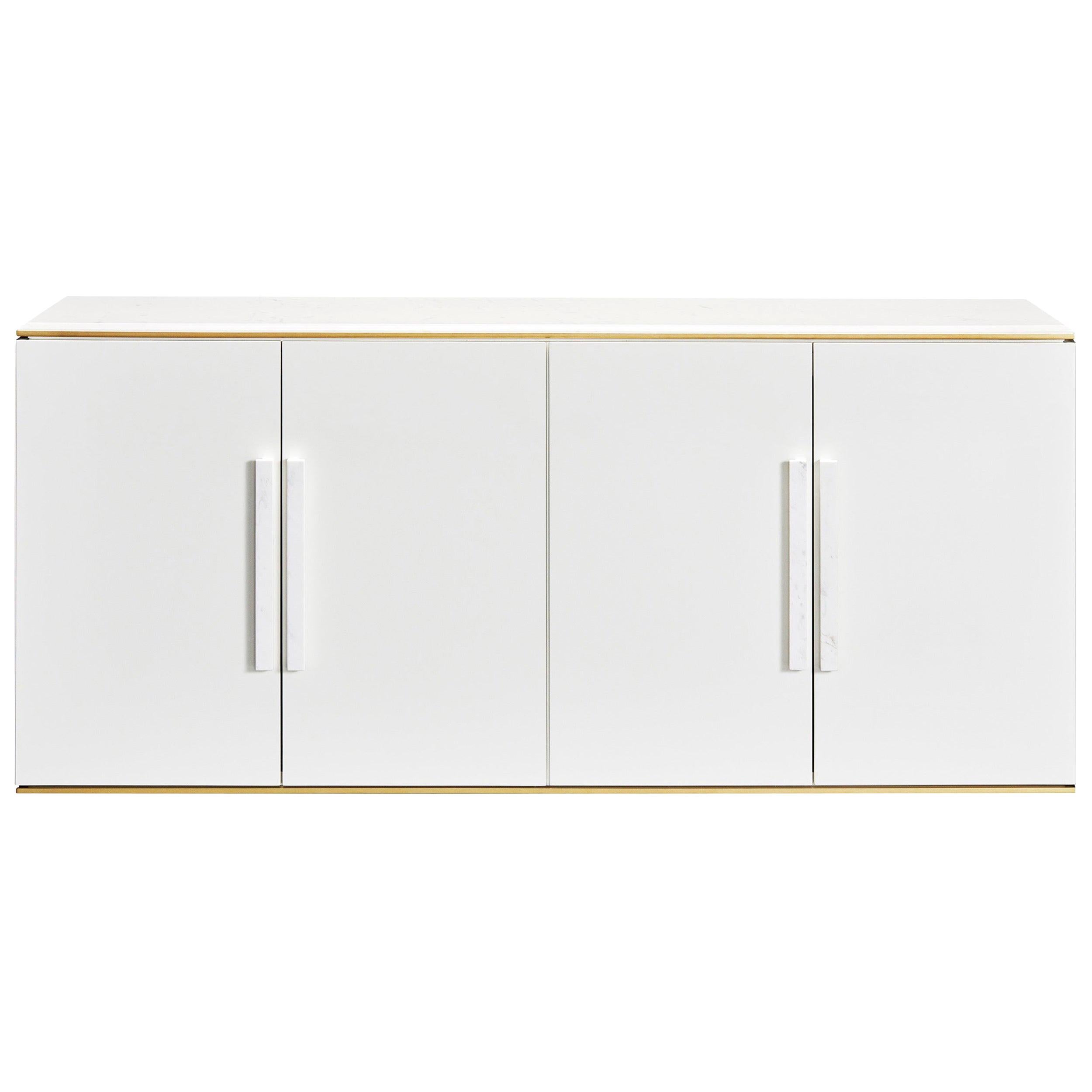 Infante II sideboard with Olympic White marble top and handles