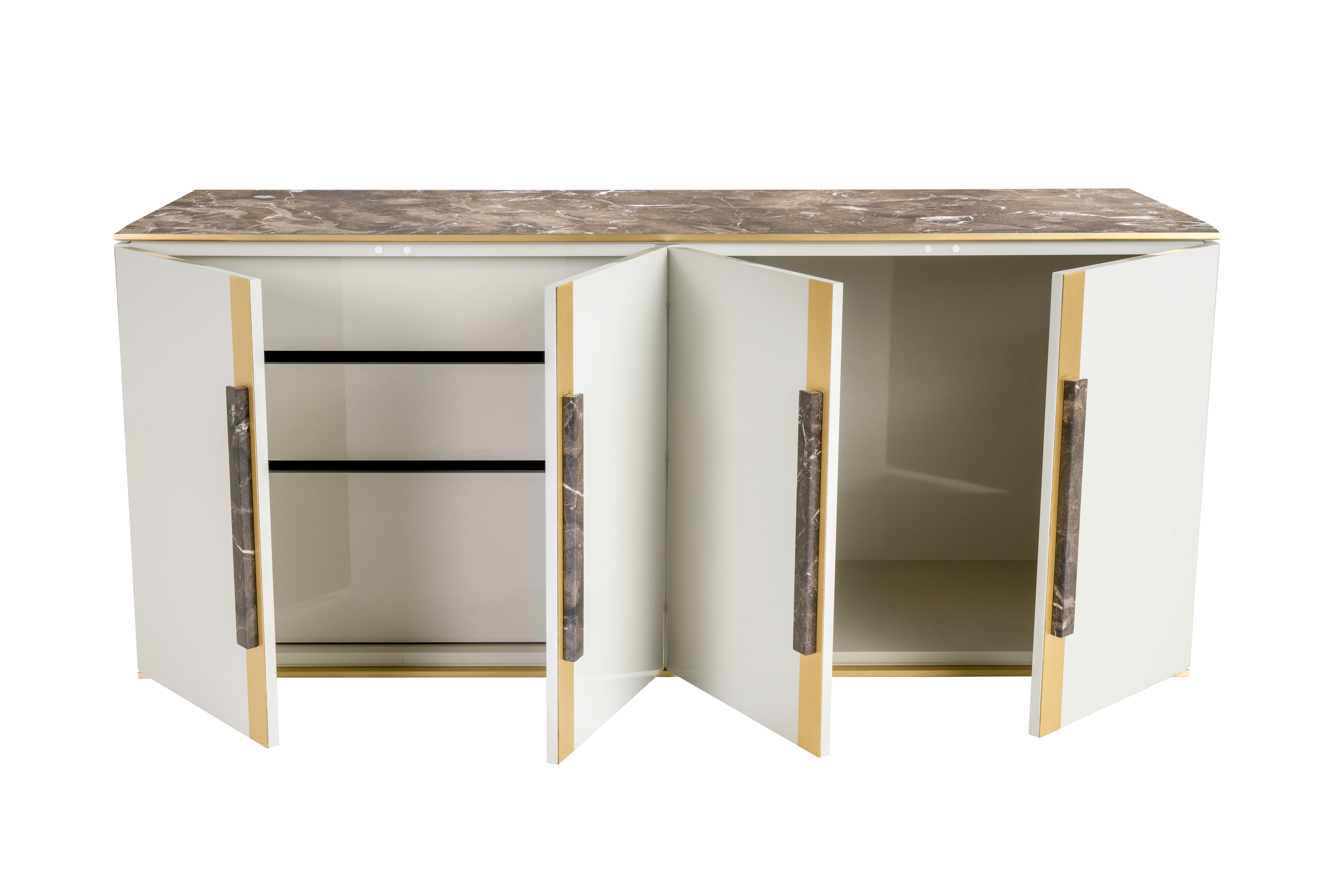 Modern INFANTE sideboard with marble top and handles