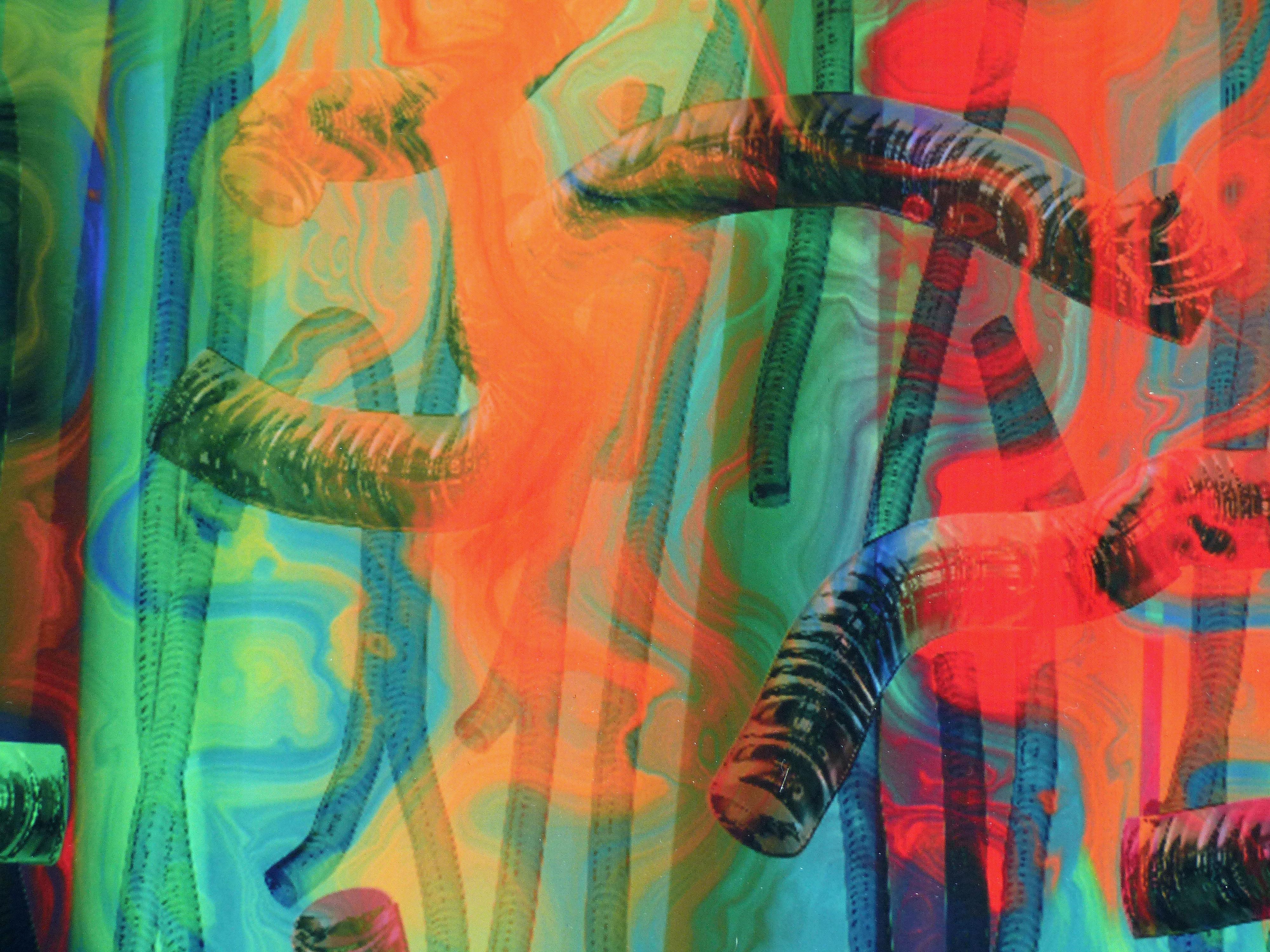 American Abstract Archival Digital Fine Print Under Plexi Inferno William P. Montgomery