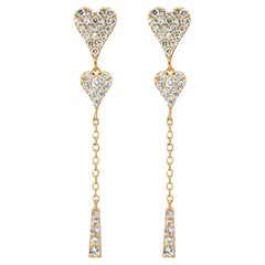 Infinite Designer 14K (or 18k upon request) Yellow Gold Diamond Drop Earrings
