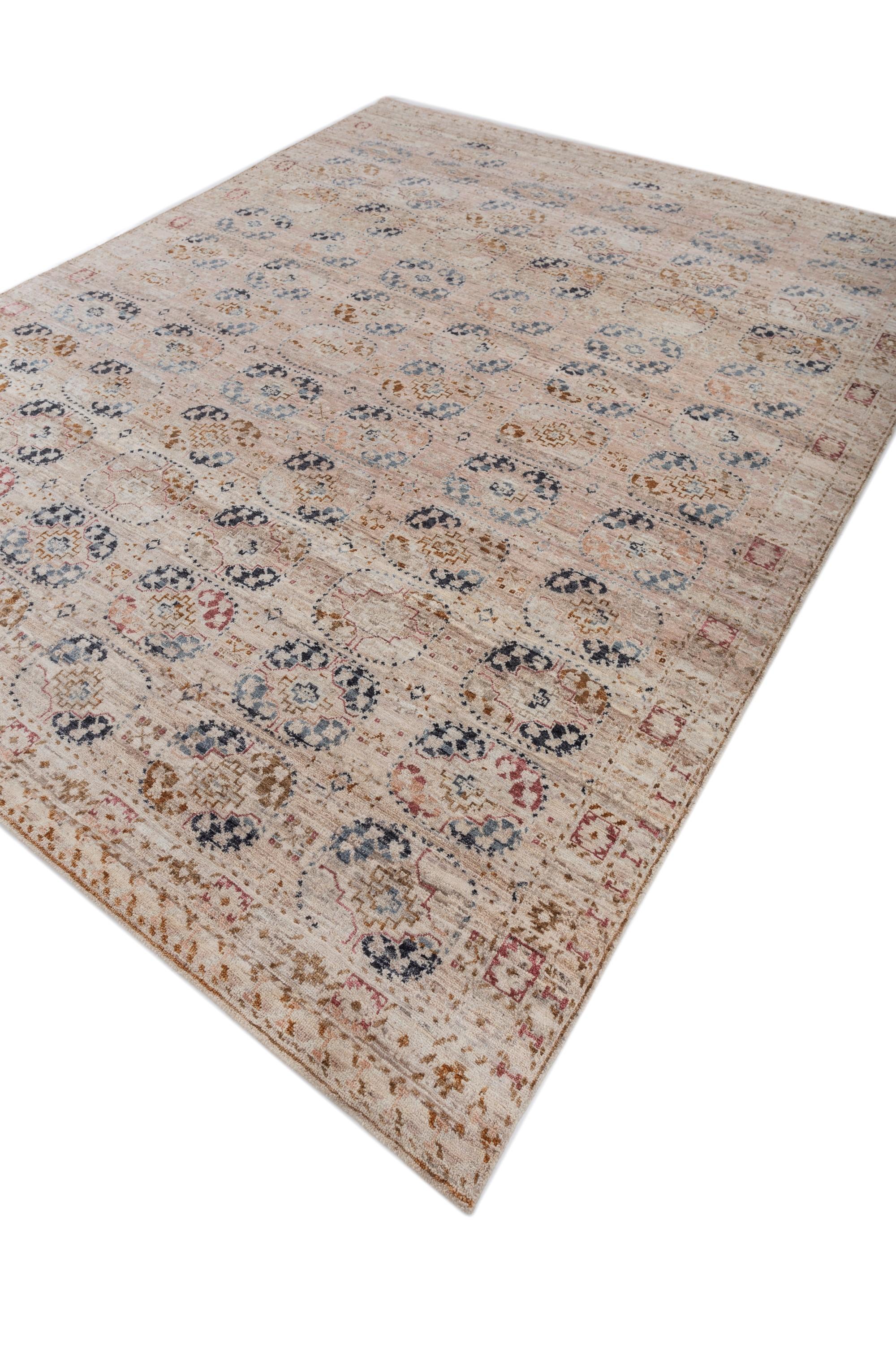 Modern Infinite Intricacies Cloud White & Rose Smoke 240X300 Cm Handknotted Rug For Sale