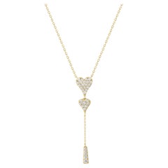 Infinite Lariat 14K (or 18k upon request) Yellow Gold Heart Necklace