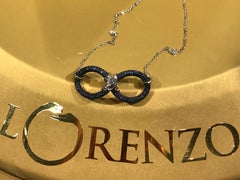 Collar Infinite Love by Lorenzo Quinn Oro Blanco 18 Quilates y Zafiros