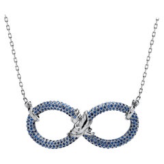 Infinite Love by Lorenzo Quinn 18 Carat White Gold and Sapphires Necklace
