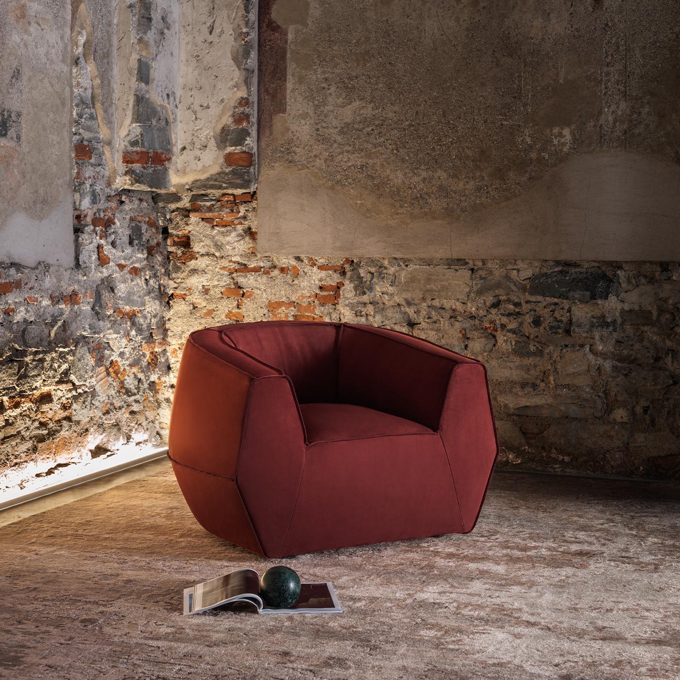 Infinito Red Armchair by Lorenza Bozzoli In New Condition For Sale In Milan, IT