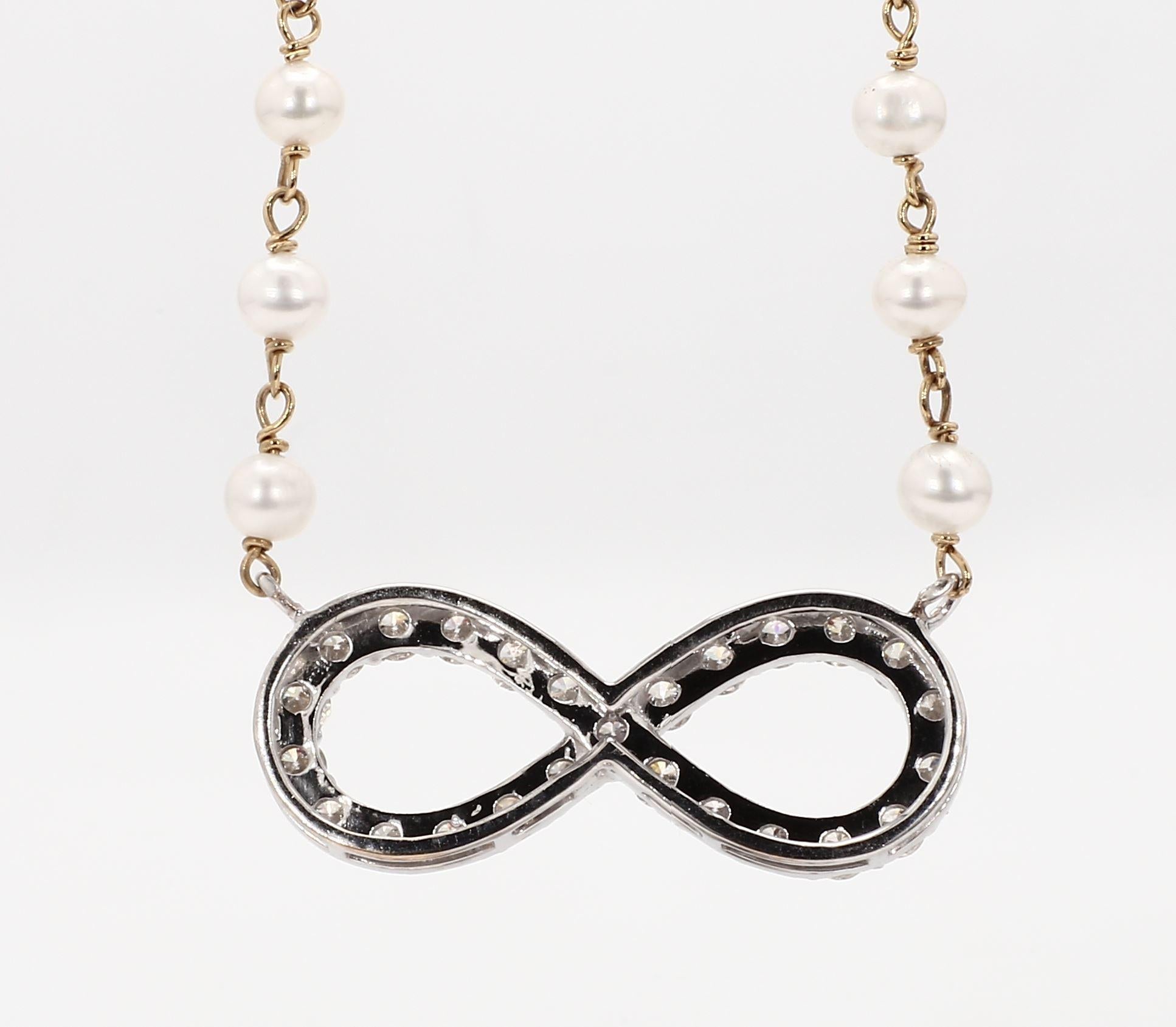 **Tutti i gioielli sono contrassegnati dalla purezza dell'oro e dal peso dei diamanti, per garantirti la massima tranquillità.

**Questo disegno è unico e non può essere riprodotto, è fatto a mano**.

Questa splendida collana Infinity è realizzata